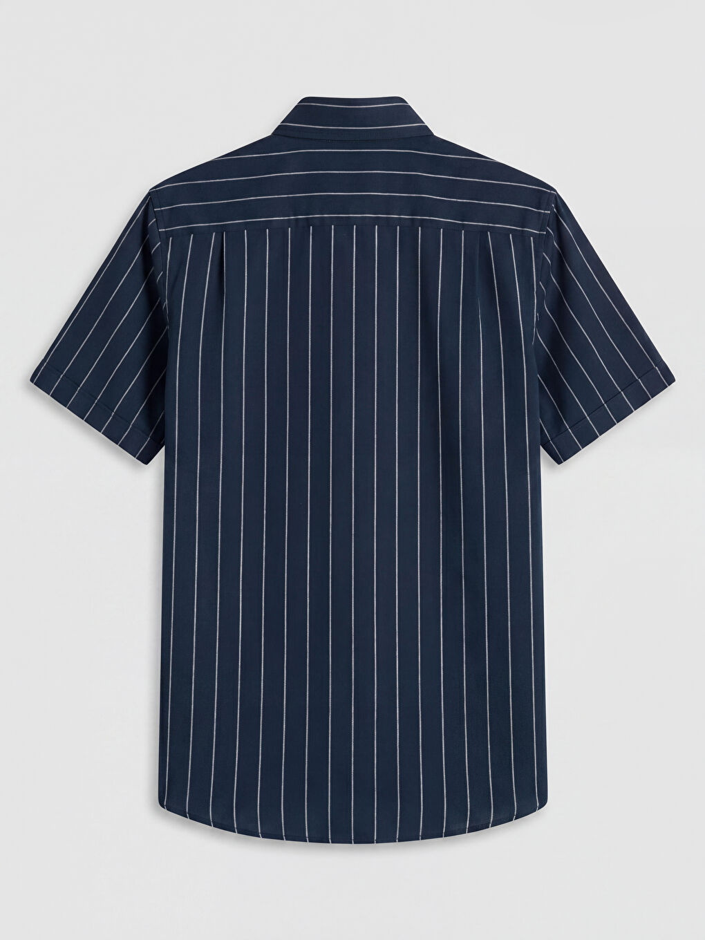 Lacivert Regular Fit Çizgili Erkek Gömlek-5