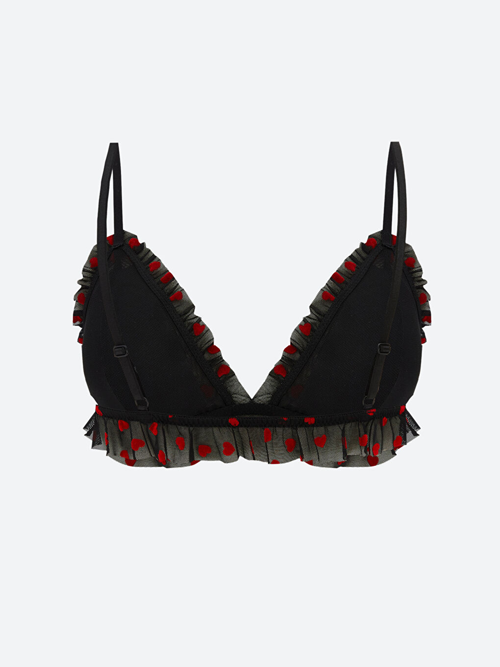 Siyah Balensiz Dolgusuz Kalp Nakışlı Bralet-1