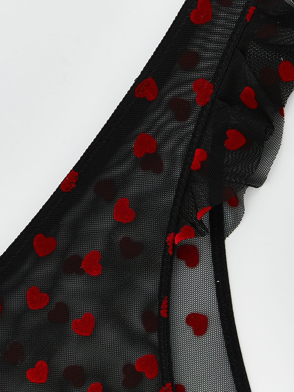 Siyah Kalp Nakışlı Brazilian Külot-2