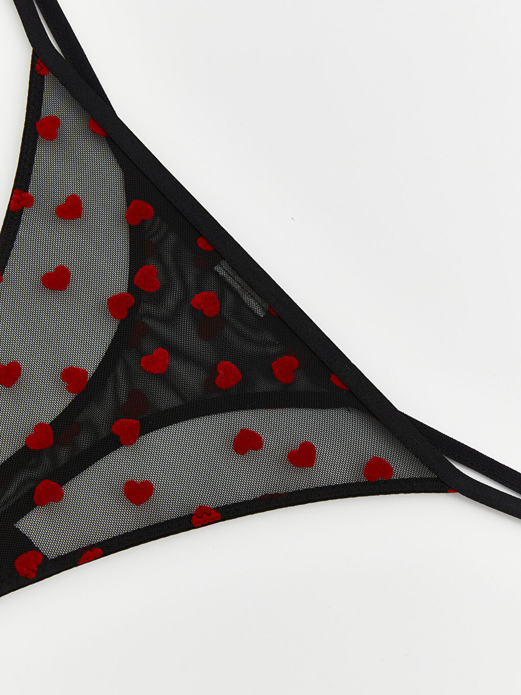 Siyah Kalp Nakışlı Tanga Külot-2