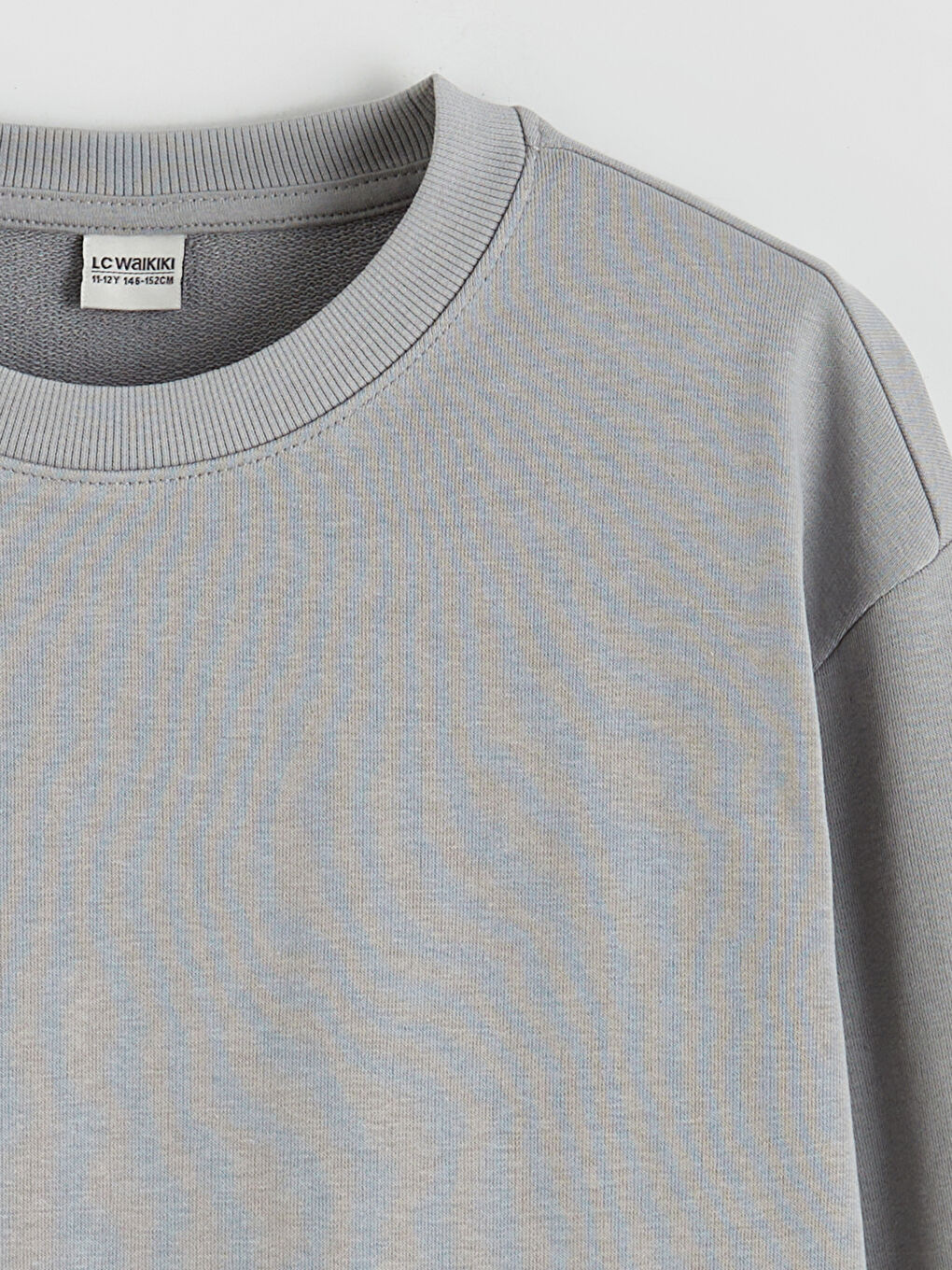 Gri Bisiklet Yaka Erkek Çocuk Sweatshirt-1