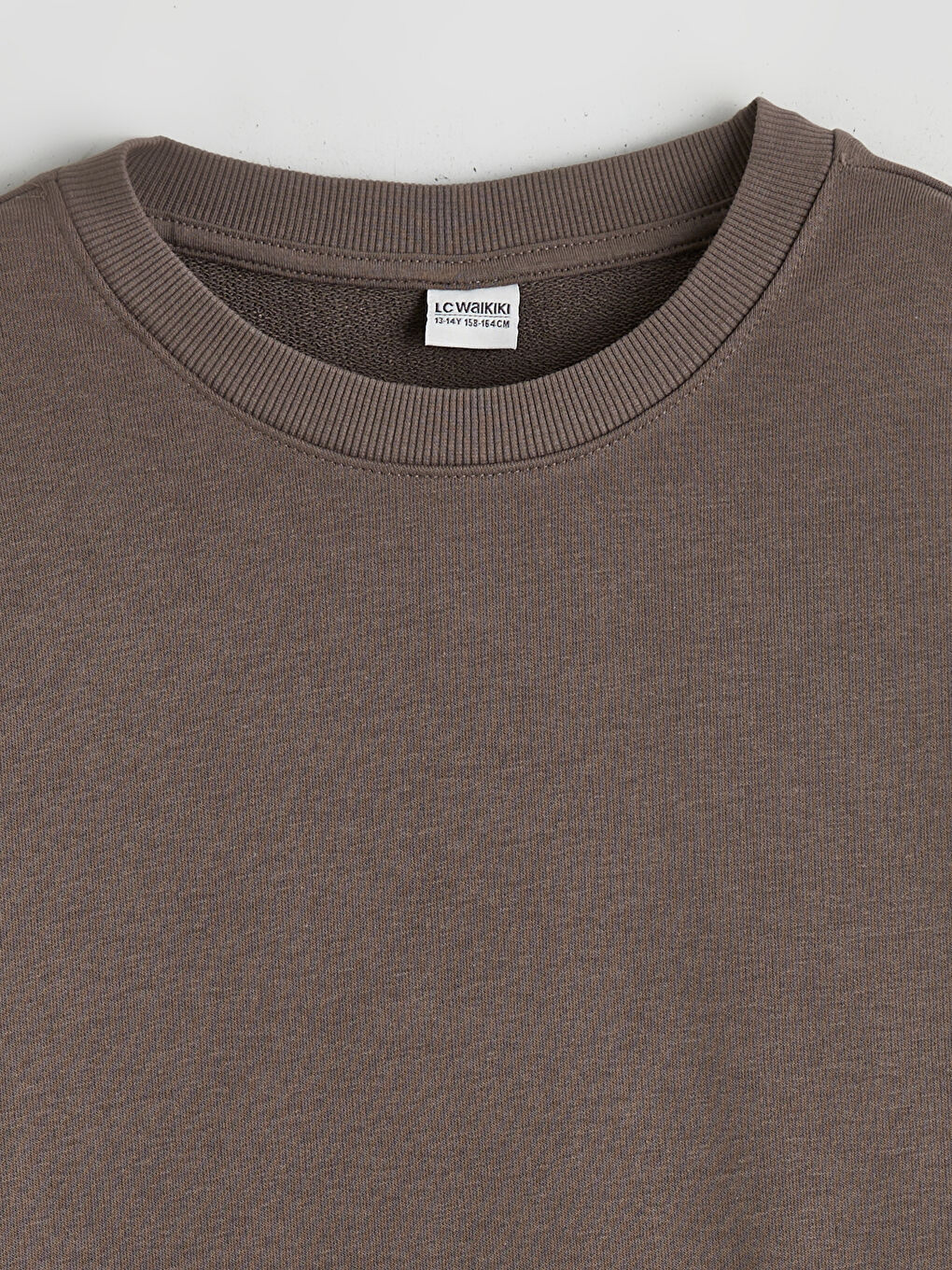 Kahverengi Bisiklet Yaka Erkek Çocuk Sweatshirt-1