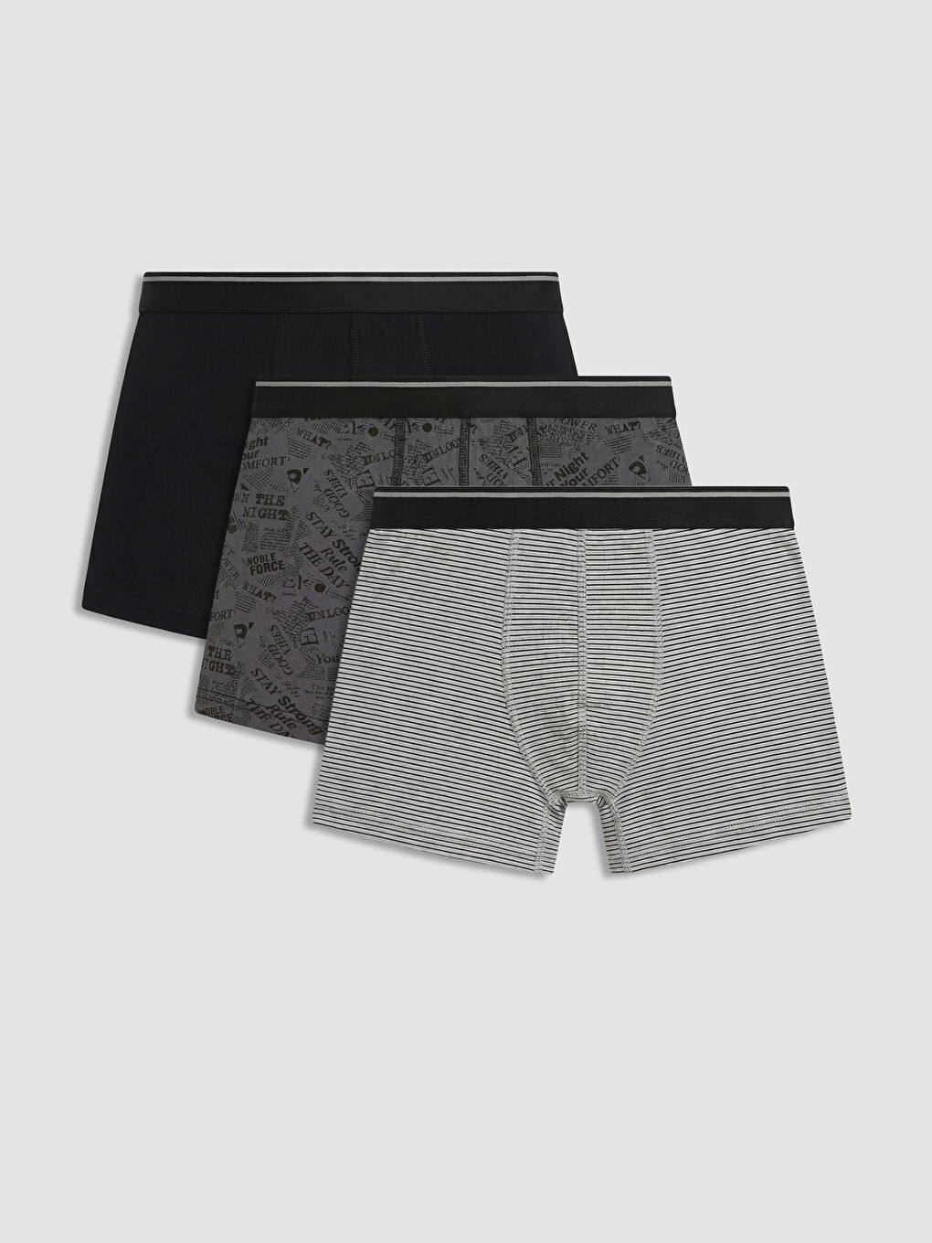 Antrasit Pamuklu Erkek Boxer 3'lü