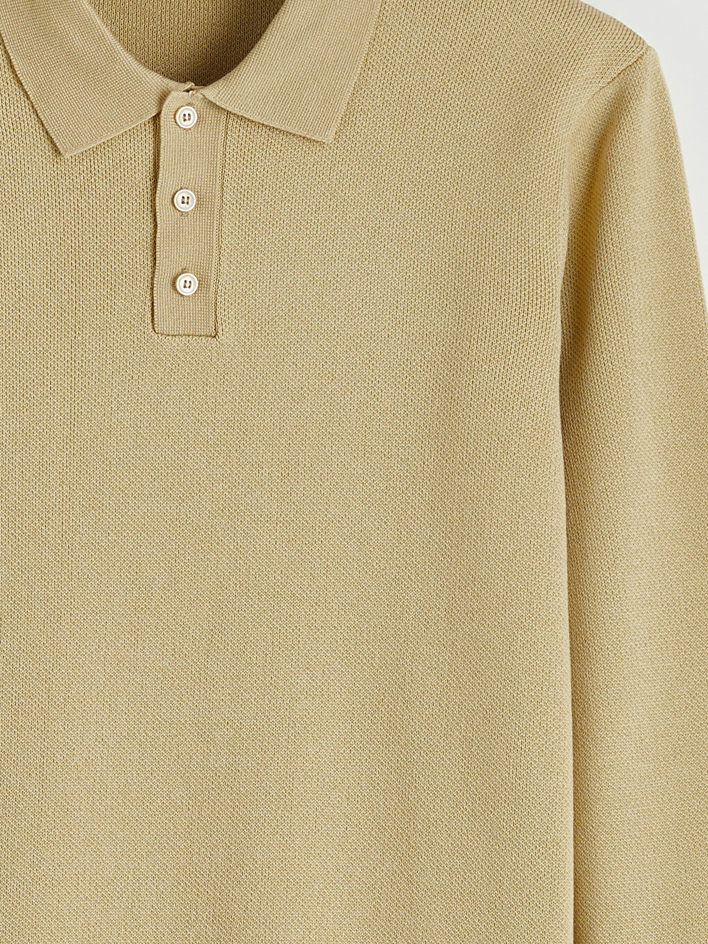 Sarı Polo Yaka Erkek Triko Kazak-1