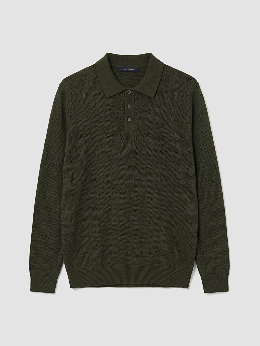 Haki Polo Yaka Erkek Triko Kazak