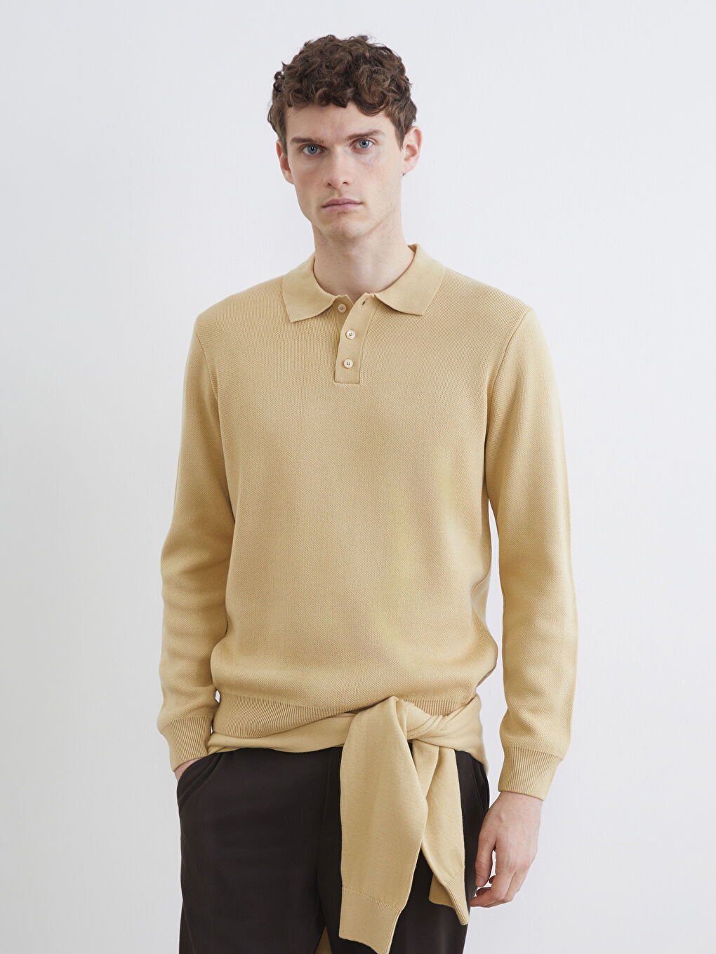 Men's Polo Neck Knit Sweater-1