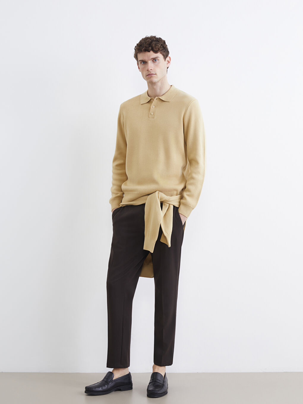 Men's Polo Neck Knit Sweater-2