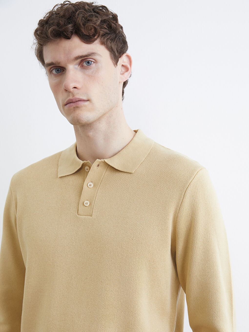 Men's Polo Neck Knit Sweater-3