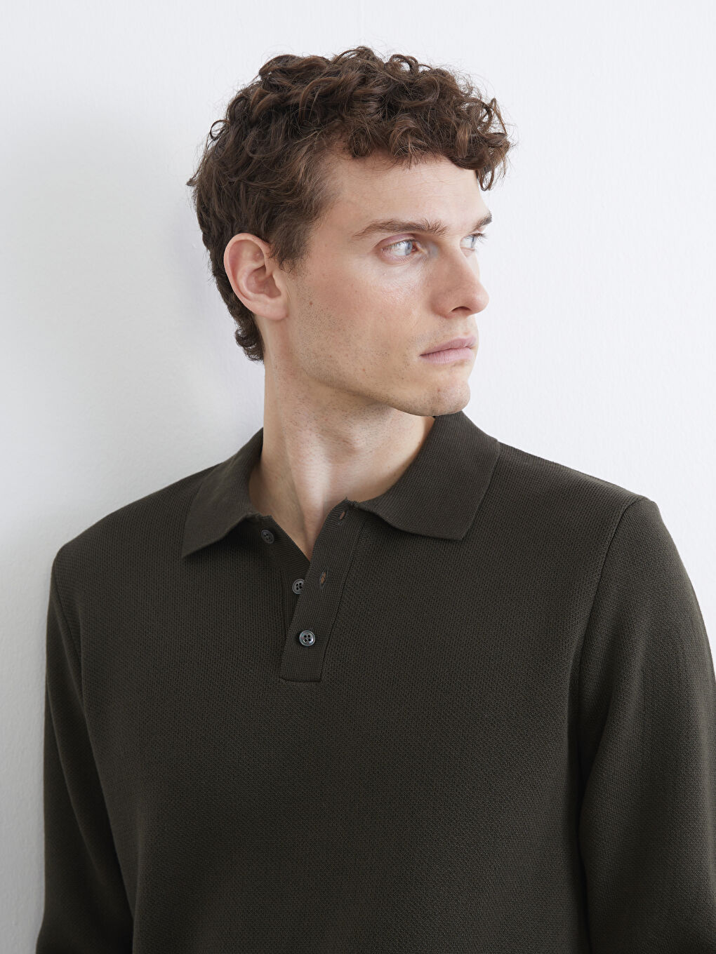 Men's Polo Neck Knit Sweater-2