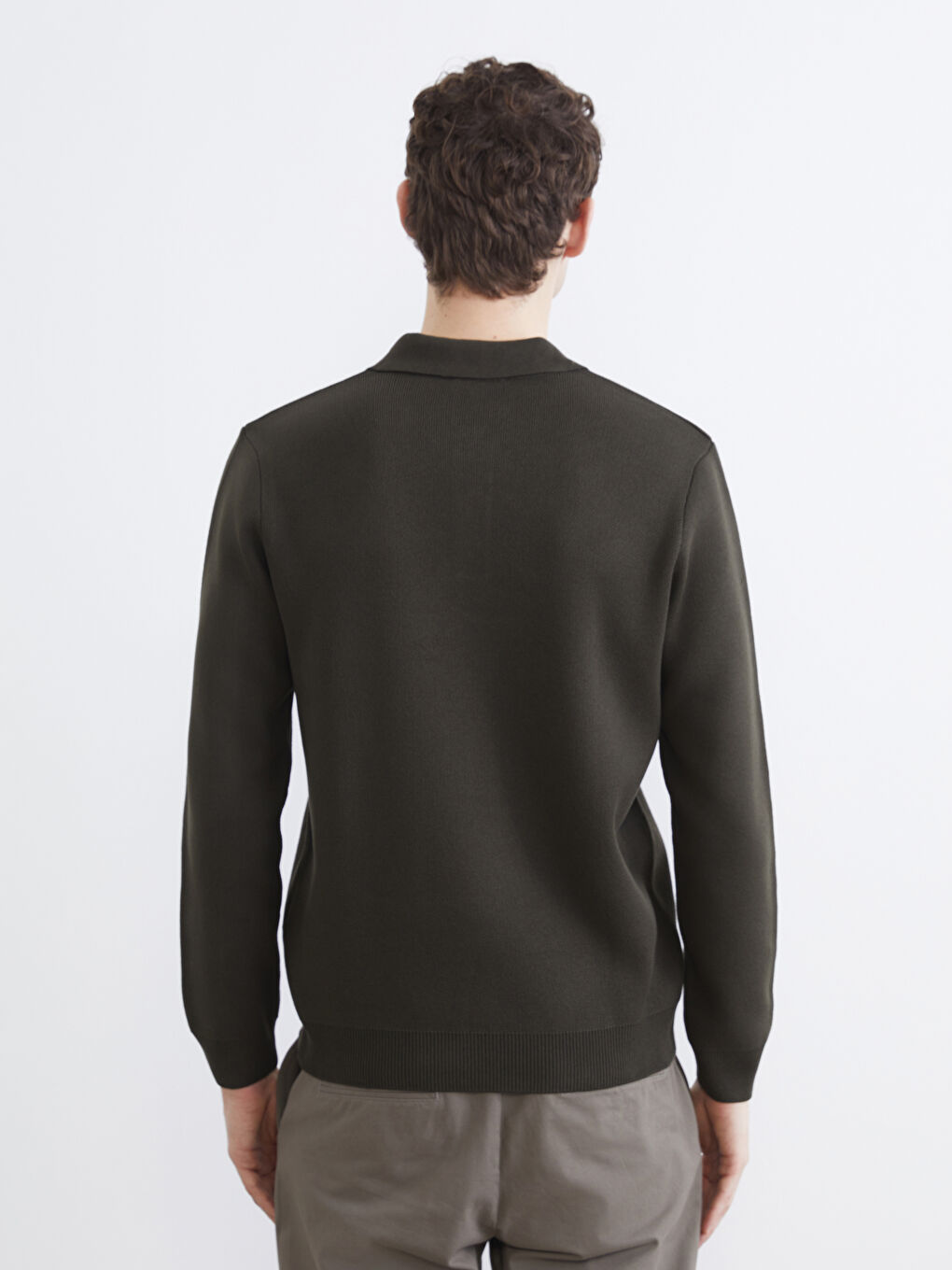 Men's Polo Neck Knit Sweater-3