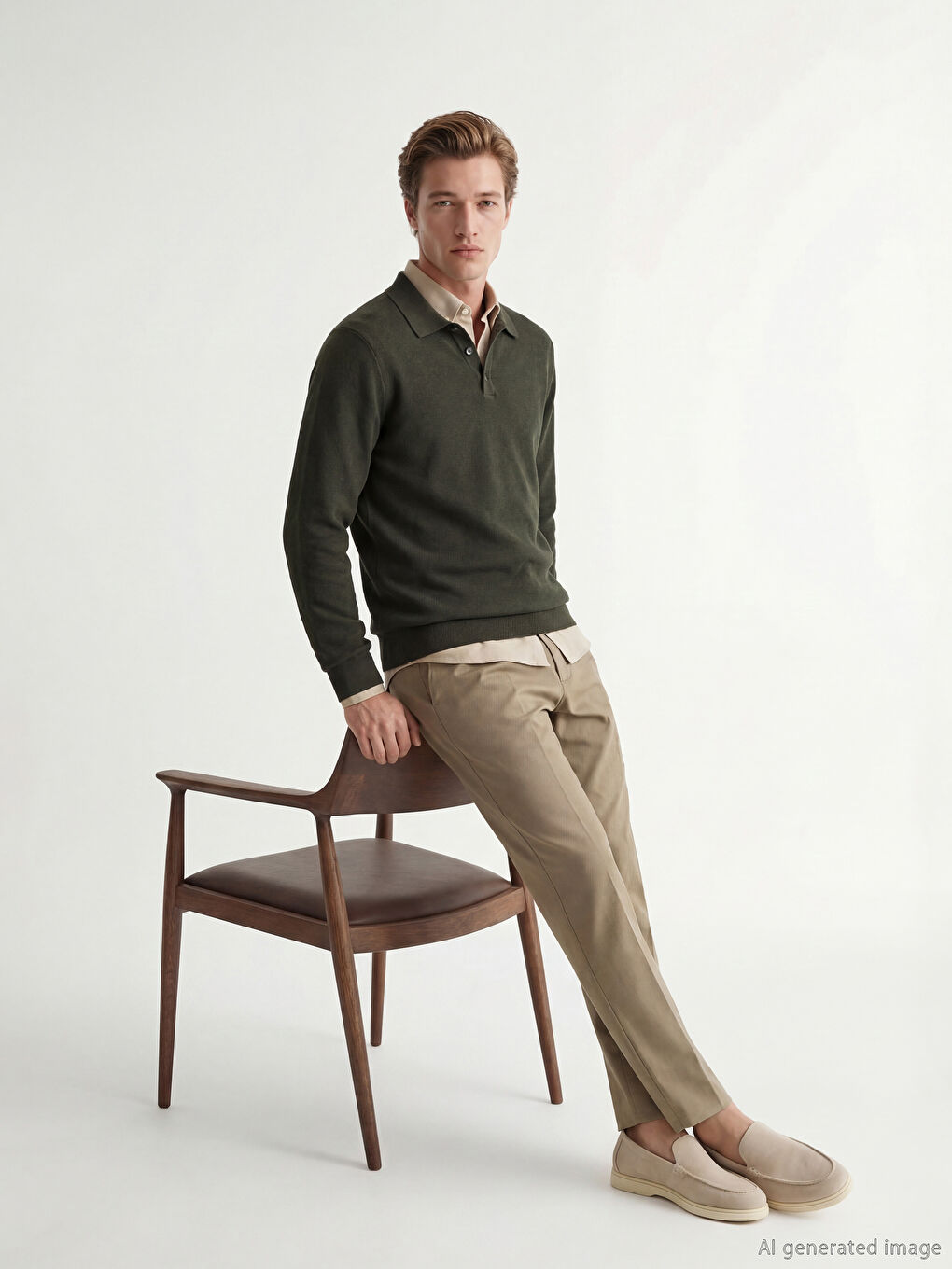 Muški Rolka Trikotažni Džemper-5