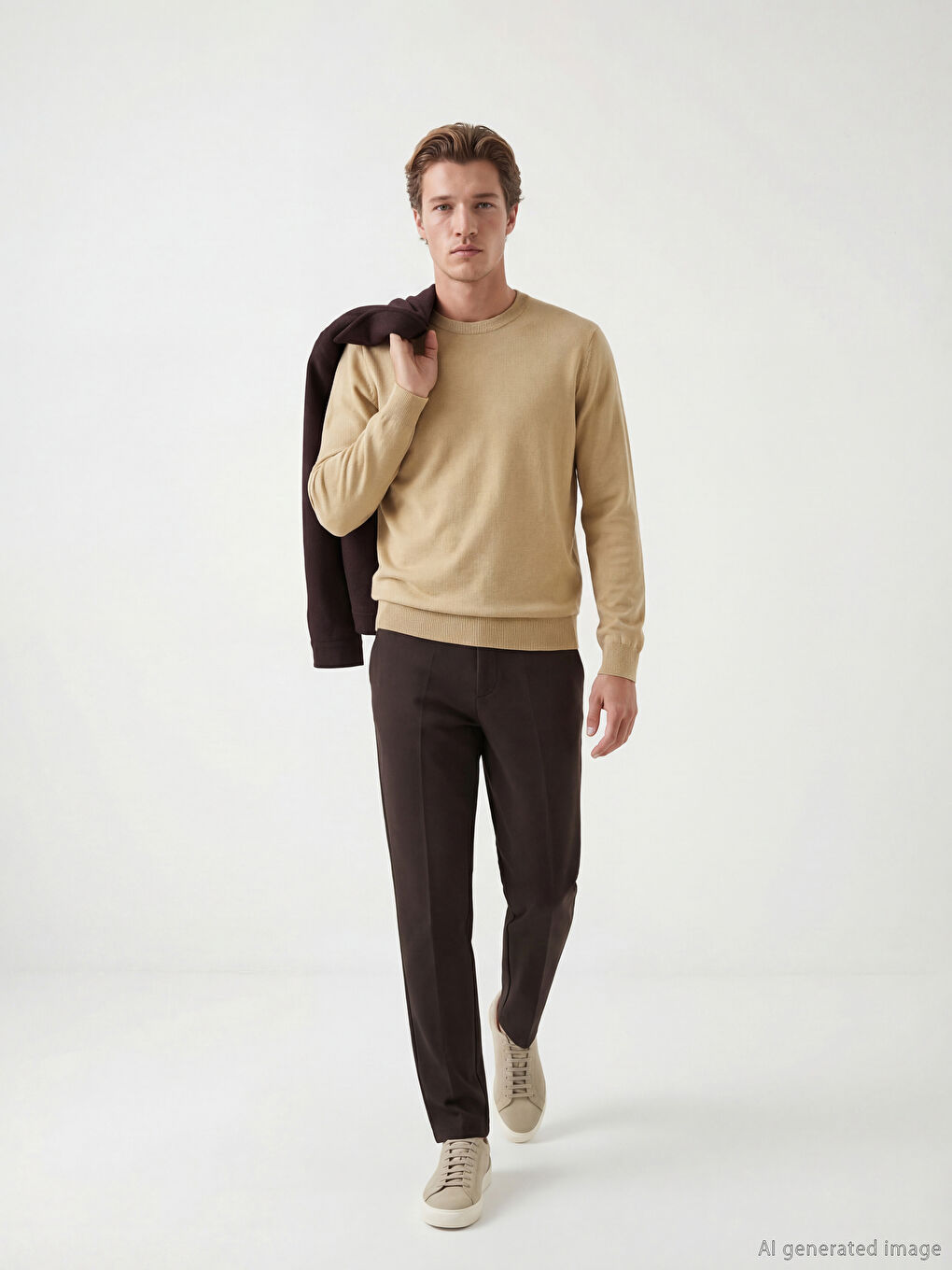 Muški Okrugli Izrez Trikotažni Džemper-5