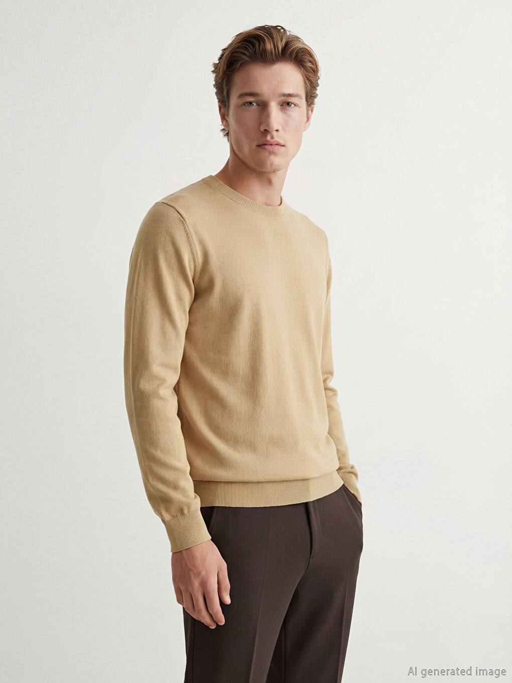 Muški Okrugli Izrez Trikotažni Džemper-6