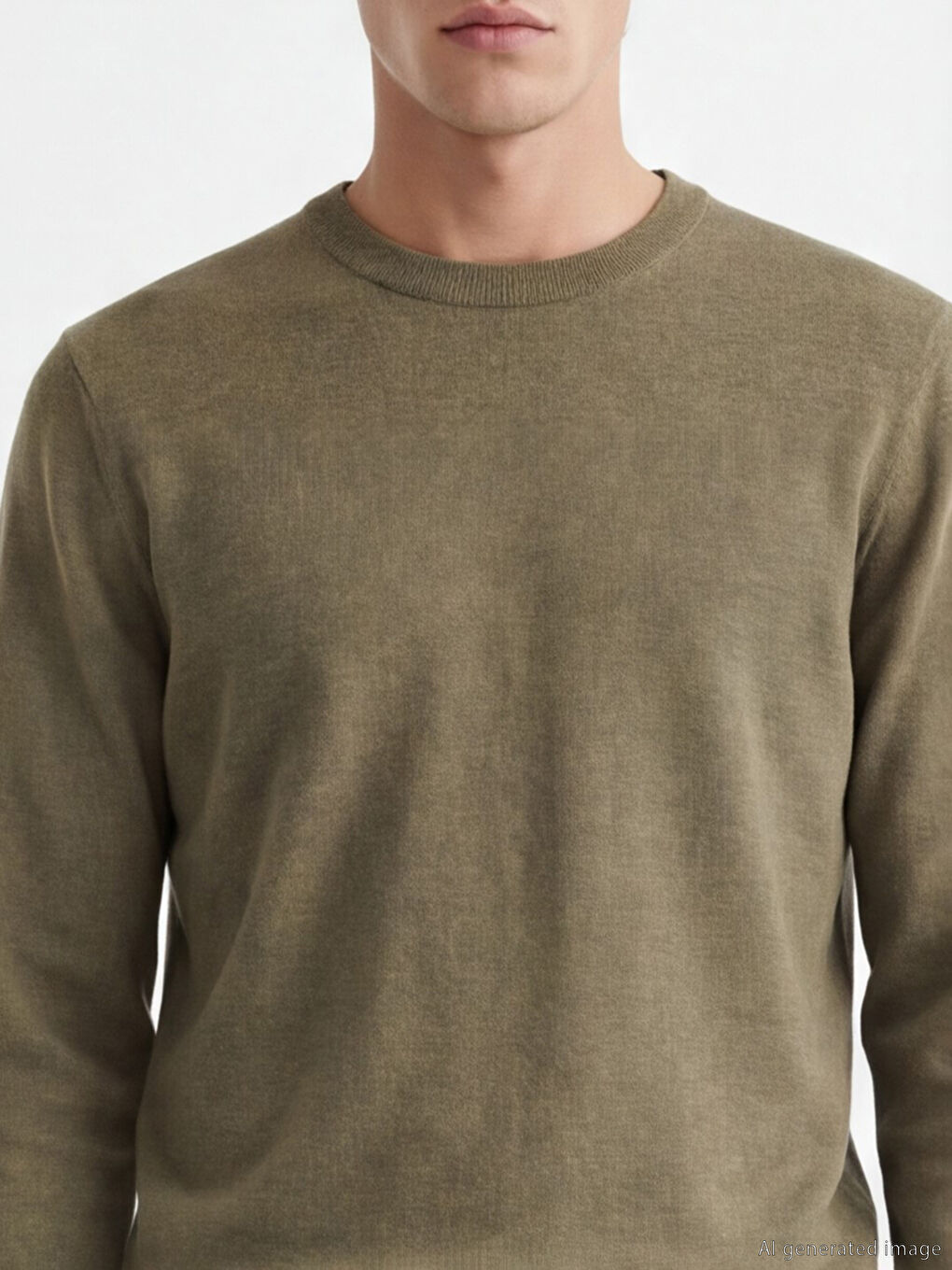 كنزة صوفية برقبة دائرية للرجال-7