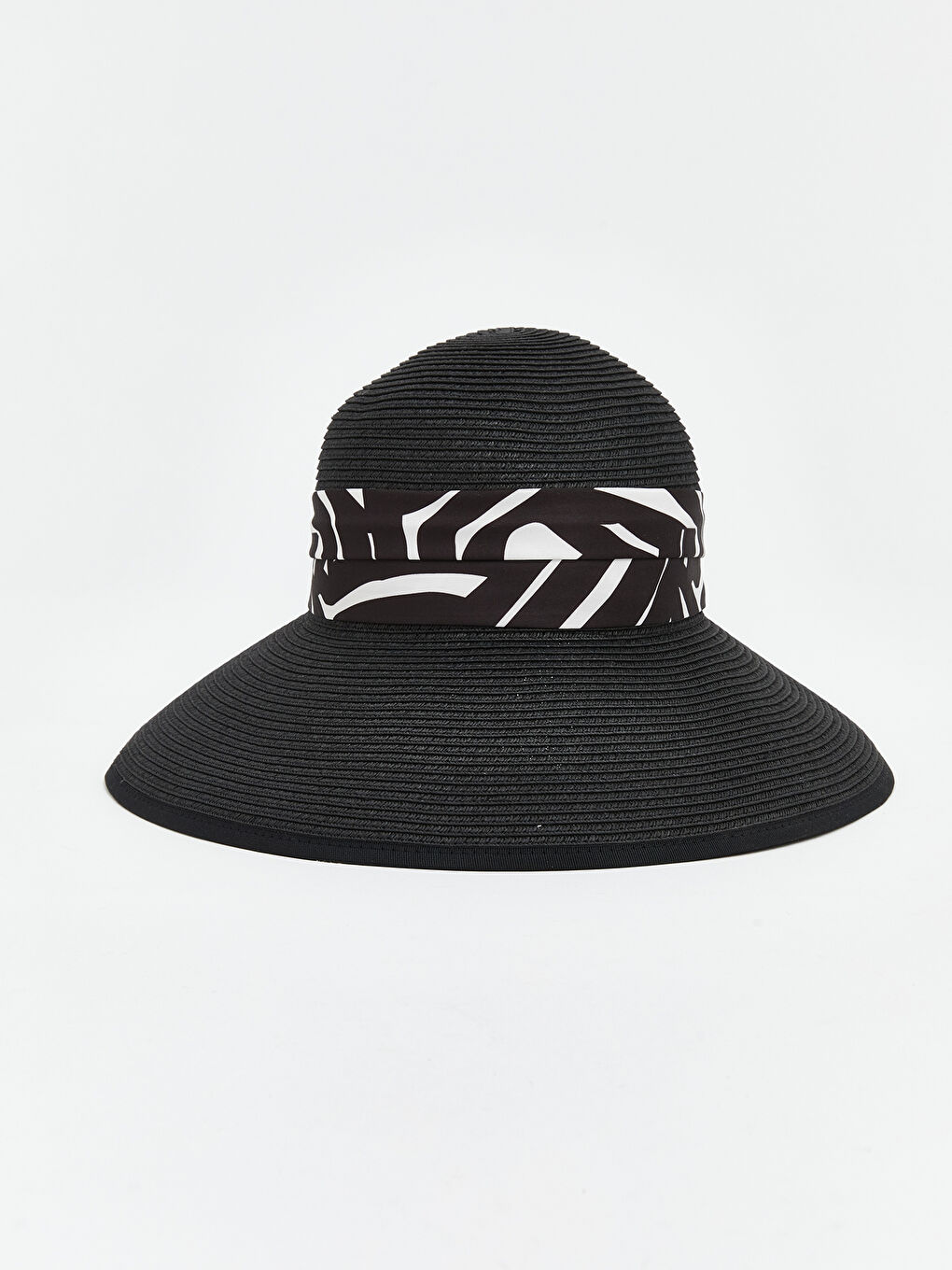 Siyah Fular Detaylı Kadın Fötr Şapka