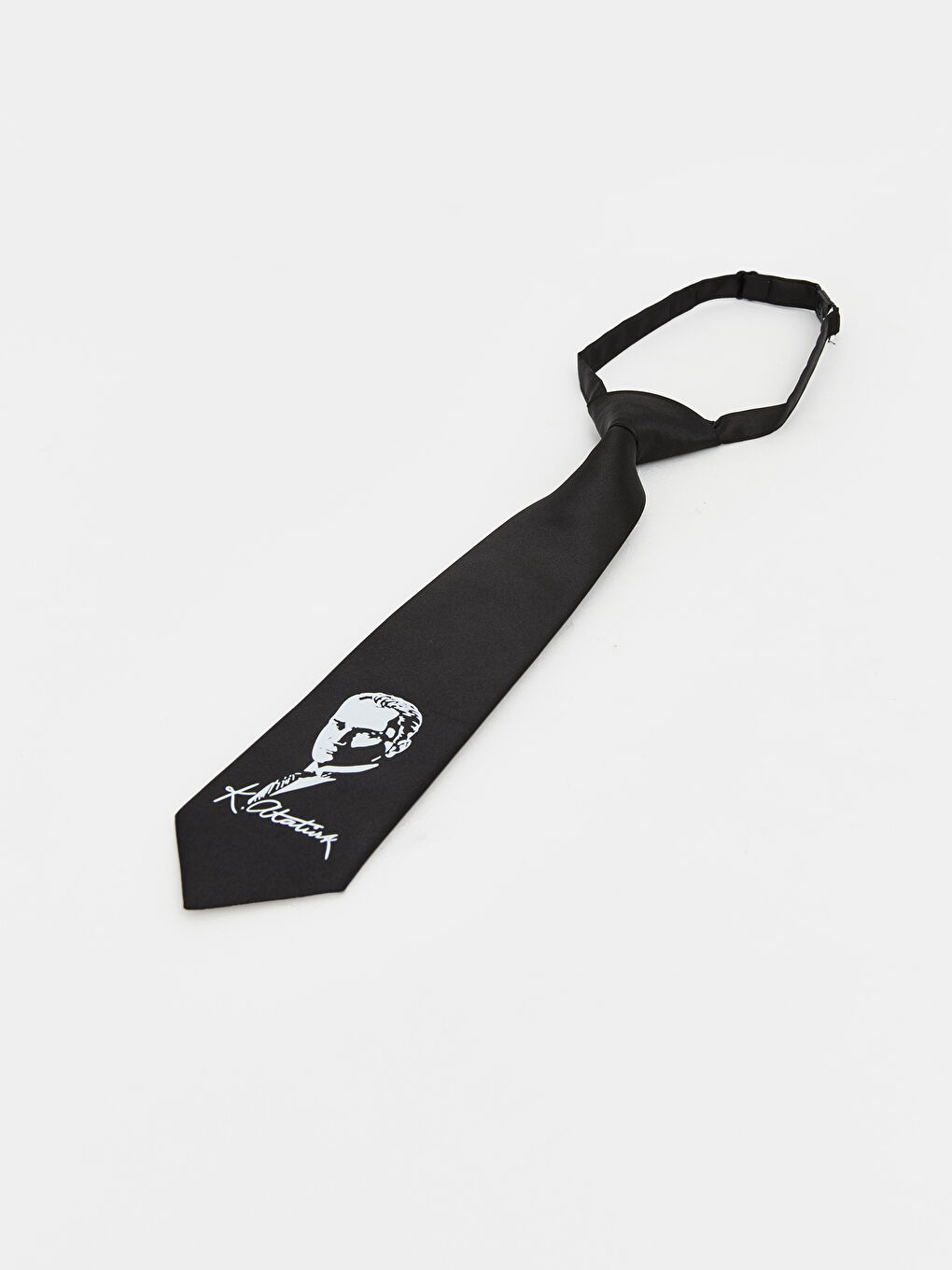 Siyah Atatürk Baskılı Erkek Çocuk Kravat