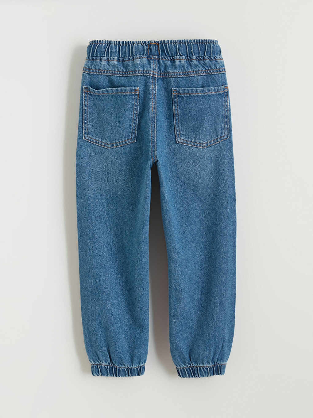 İndigo Beli Lastikli Erkek Çocuk Jean Pantolon-3