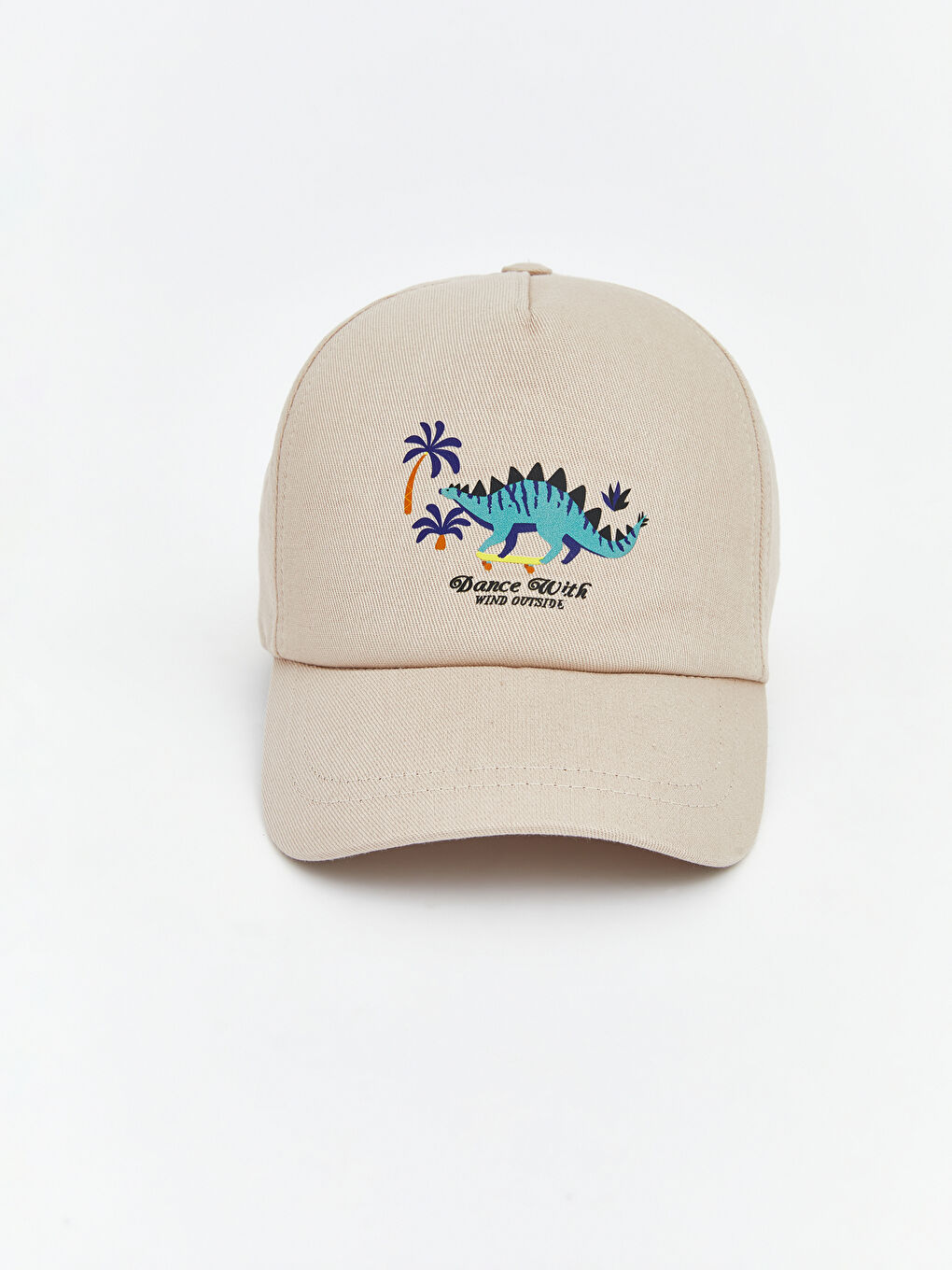 Bej Baskılı Erkek Çocuk Kep Şapka 