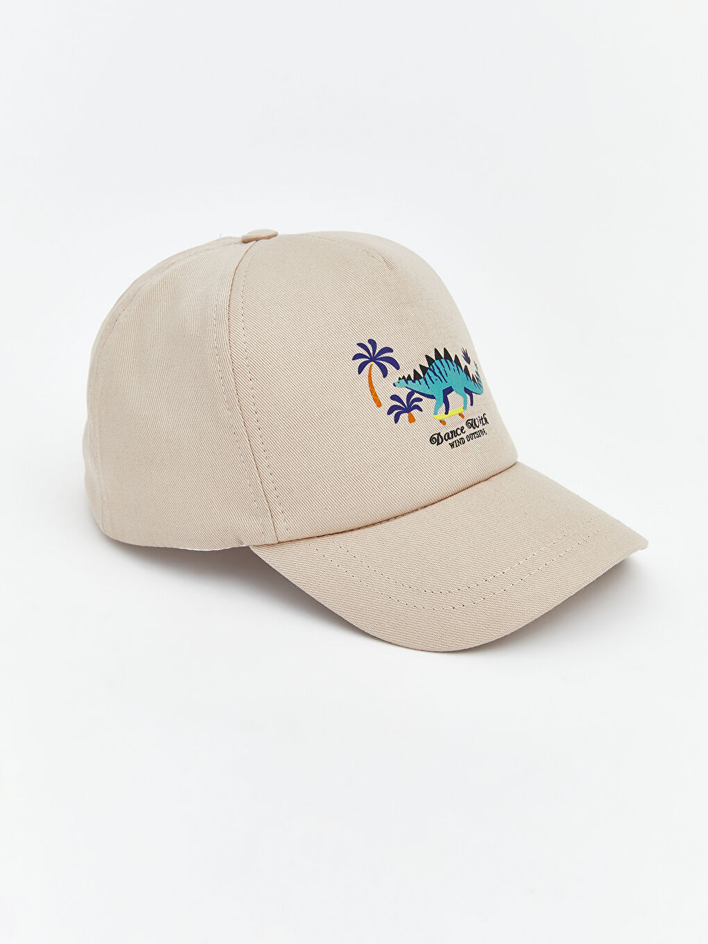 Bej Baskılı Erkek Çocuk Kep Şapka -1