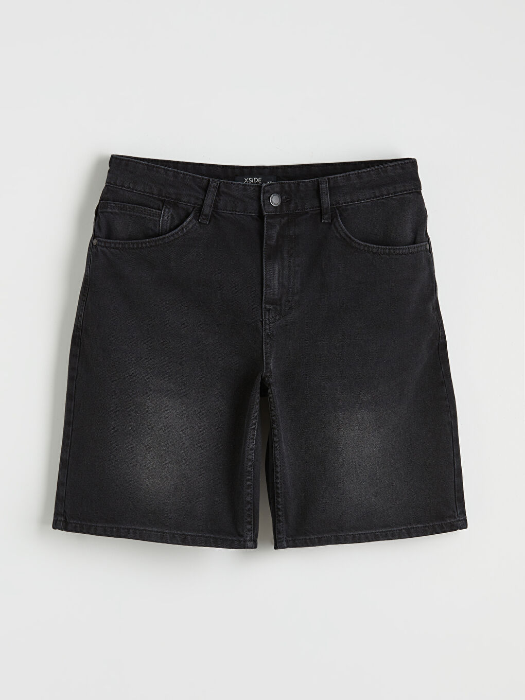 Siyah Loose Fit Erkek Jean Şort