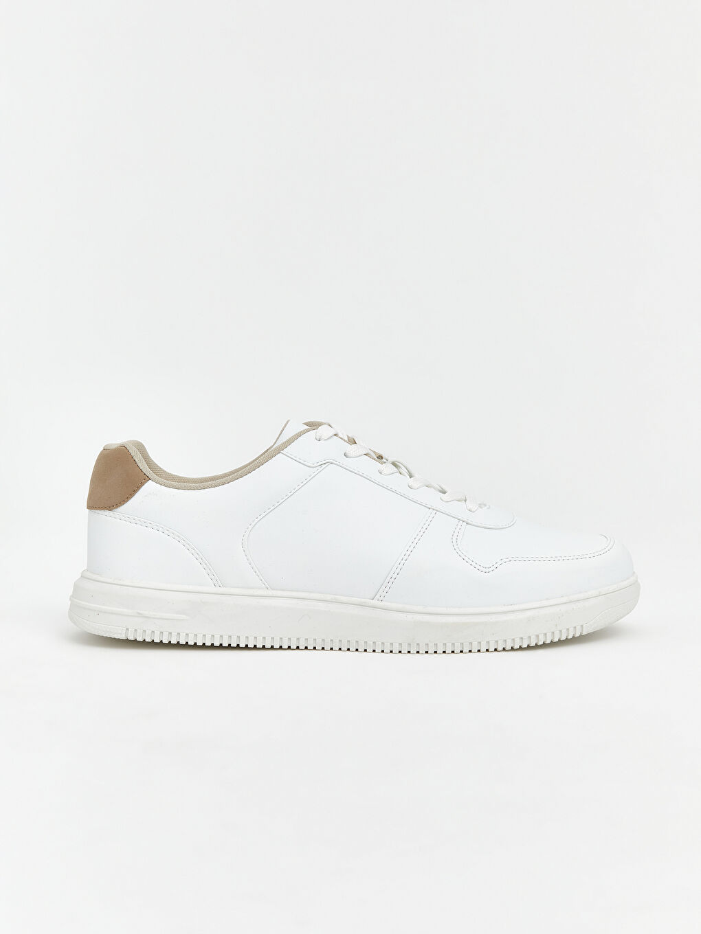 Beyaz Deri Görünümlü Erkek Spor Ayakkabı-1