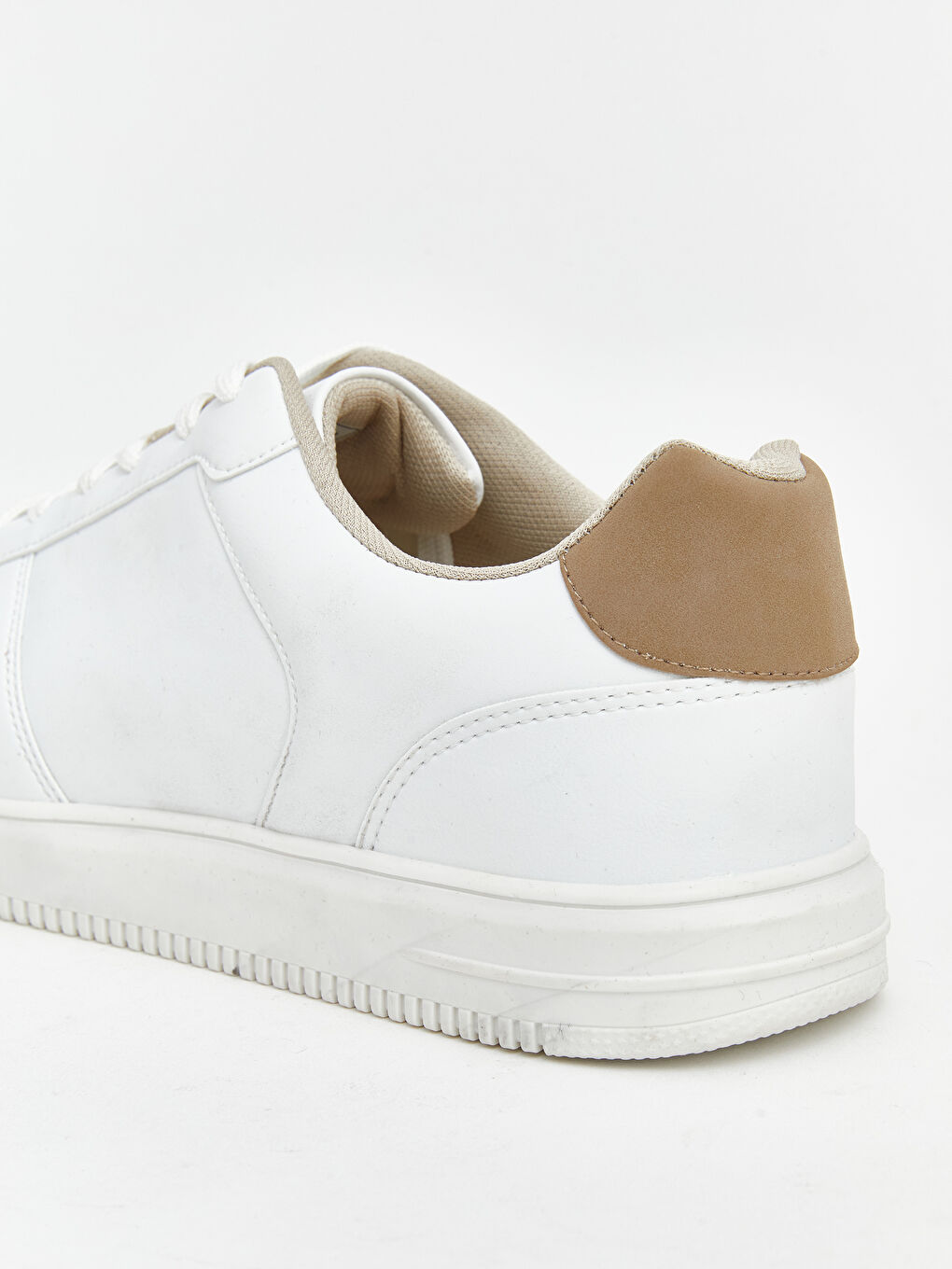 Beyaz Deri Görünümlü Erkek Spor Ayakkabı-4