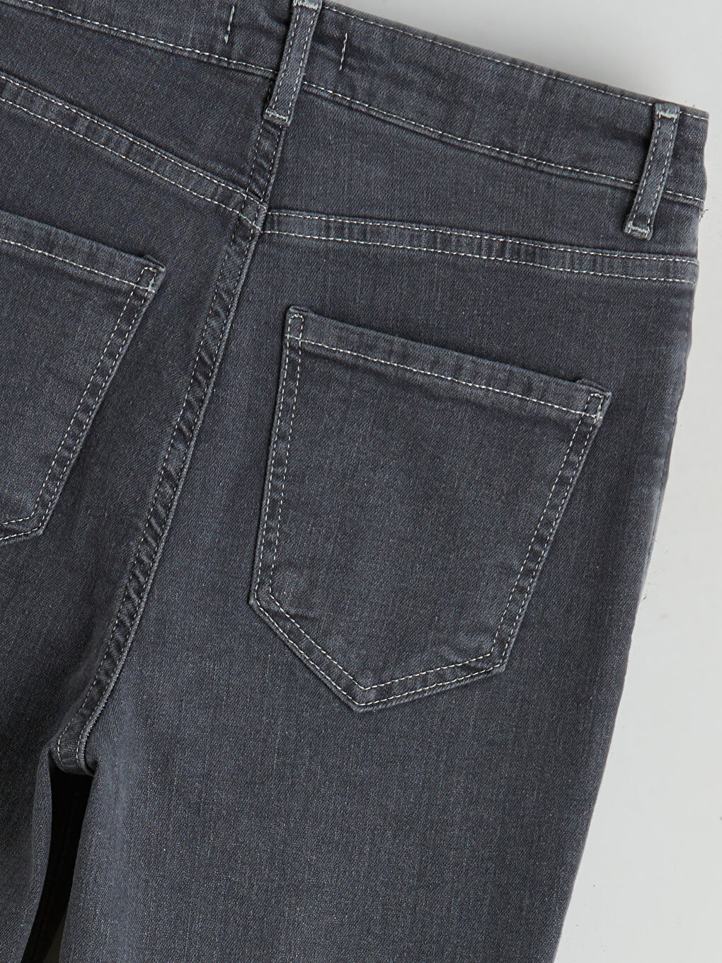 Gri Straight Fit Kadın Jean Pantolon-1