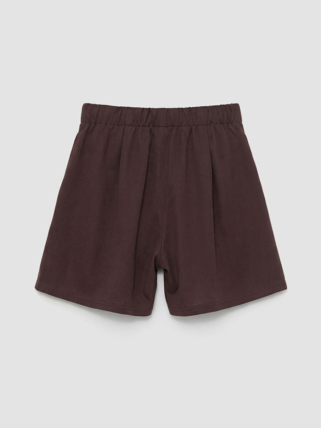 Kahverengi Pileli Kız Çocuk Şort Etek-1