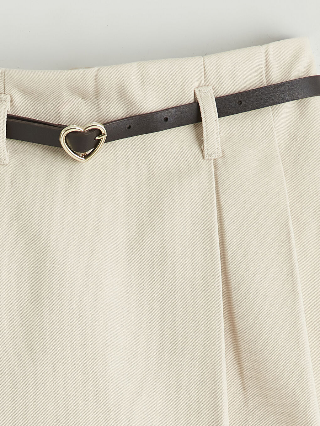 Bej Pileli Kız Çocuk Şort Etek-1