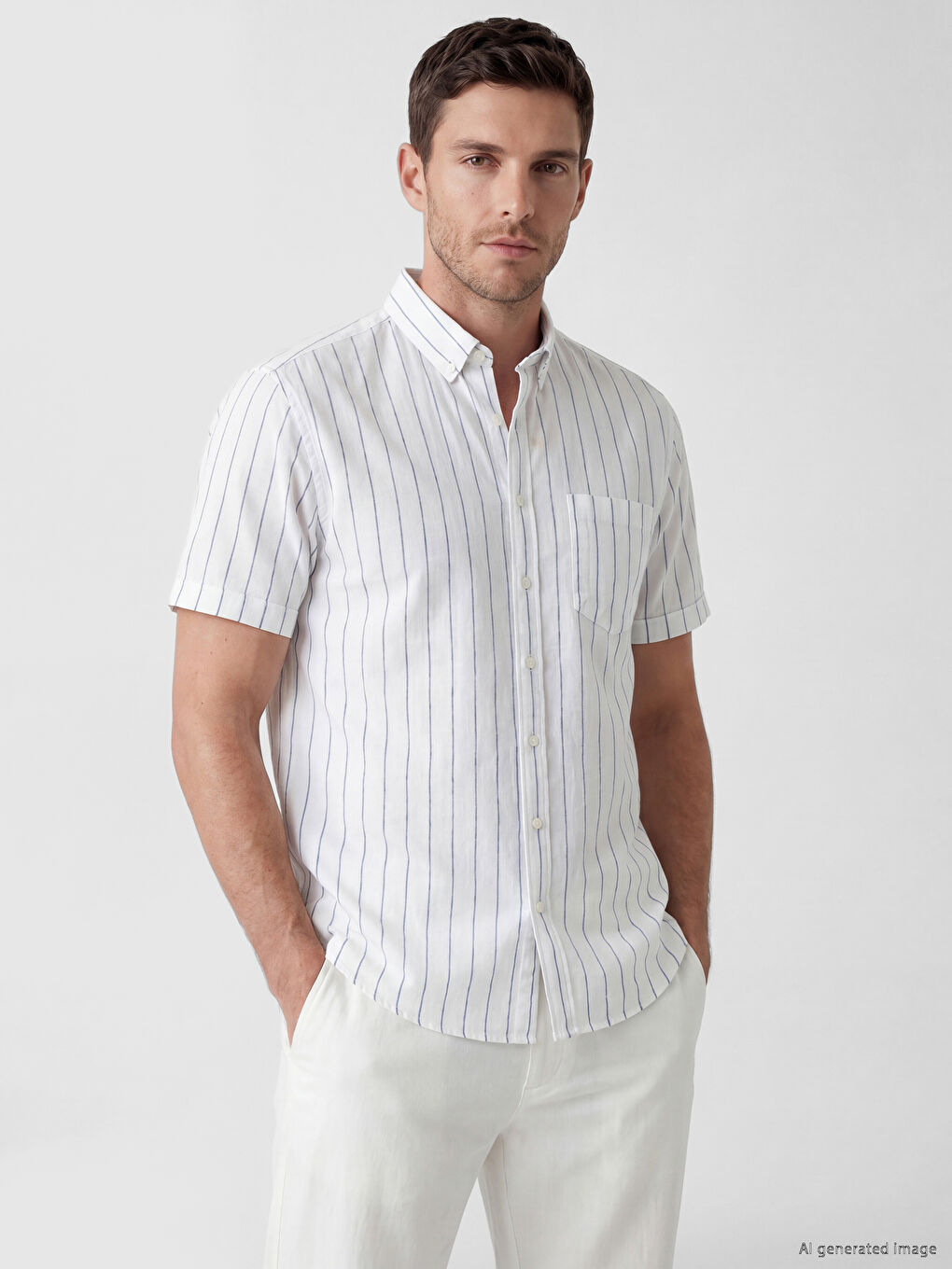 Regular Fit Striped Dobby Men's Shirt