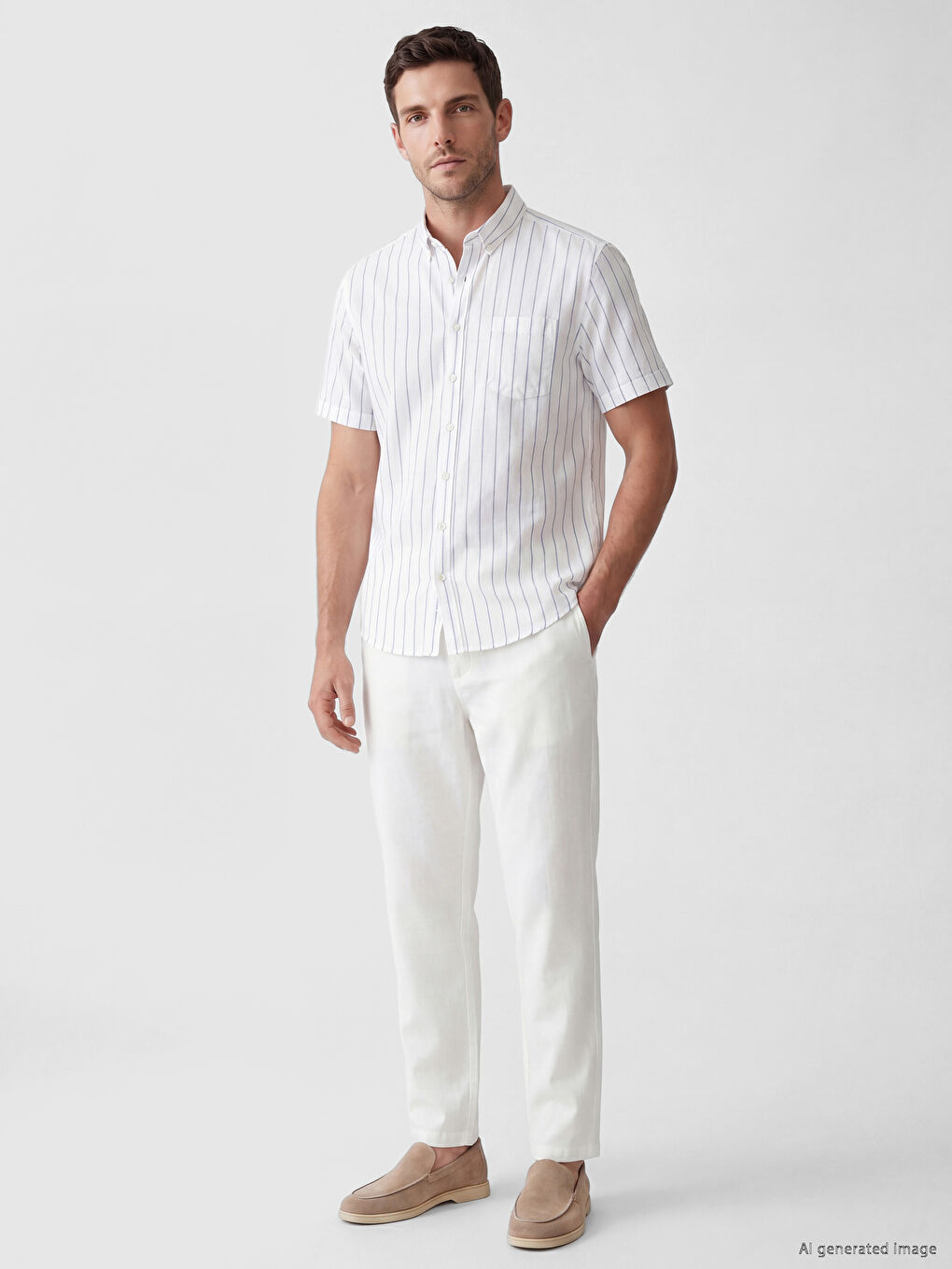 Regular Fit Striped Dobby Men's Shirt-1