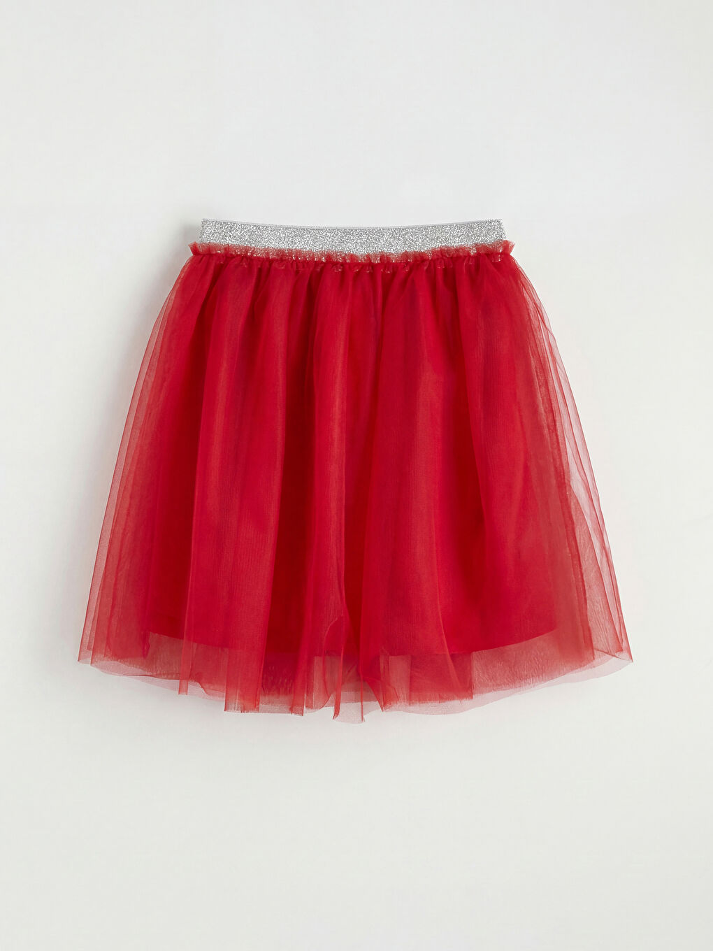 Kırmızı Beli Lastikli Kız Çocuk Tütü Etek-1