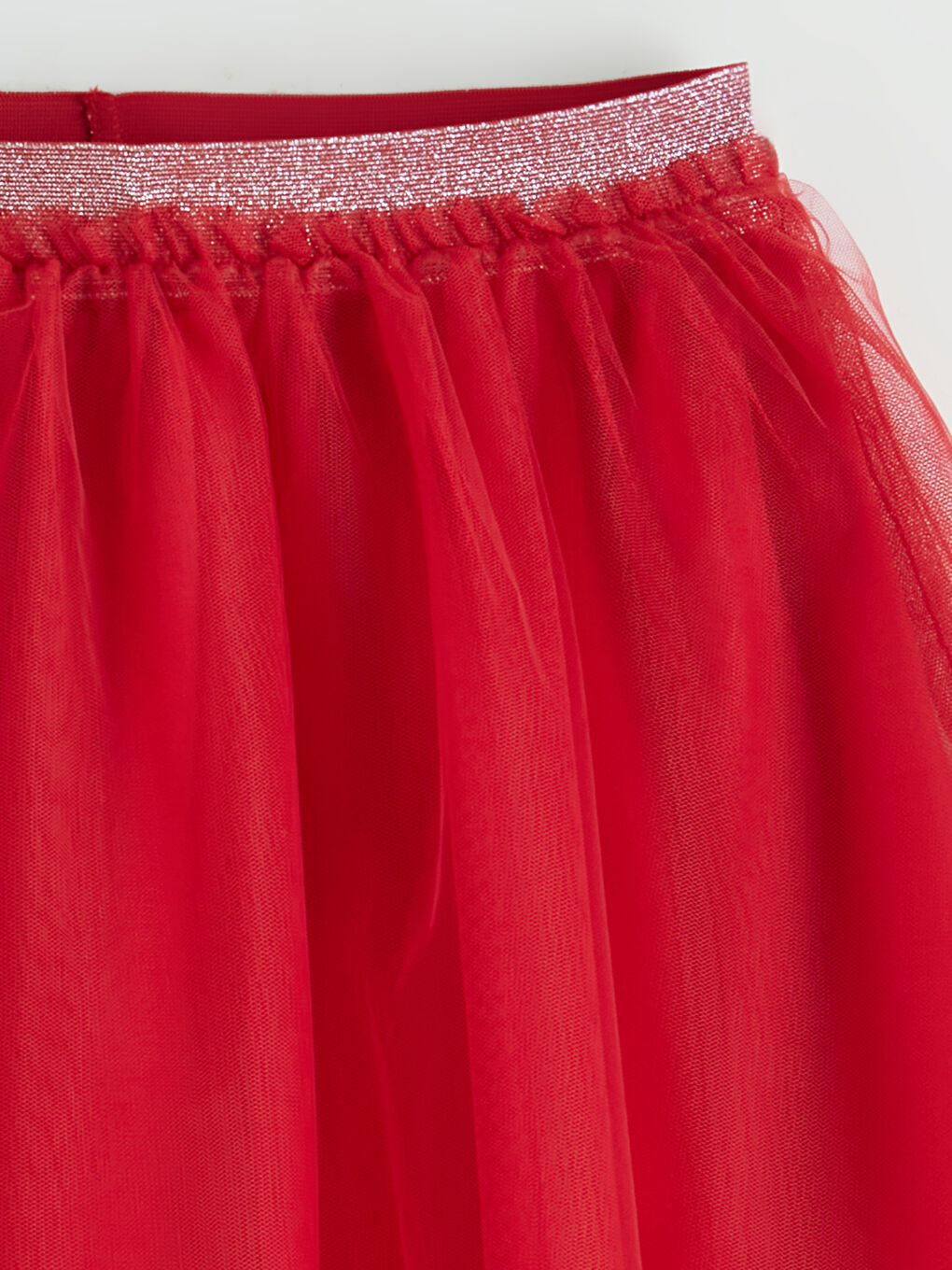 Kırmızı Beli Lastikli Kız Çocuk Tütü Etek-2