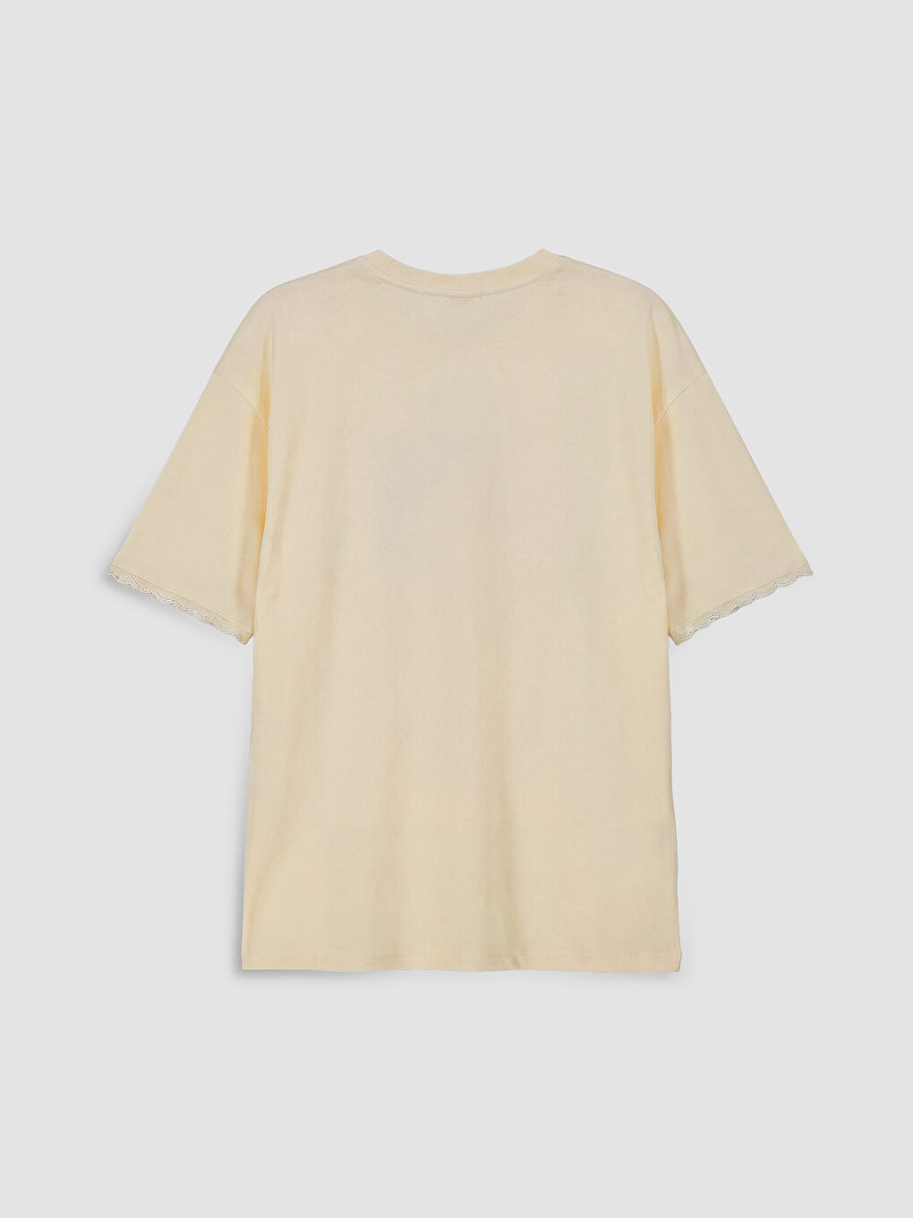 Sarı Bisiklet Yaka Fiyonk Baskılı Kız Çocuk Tişört-1