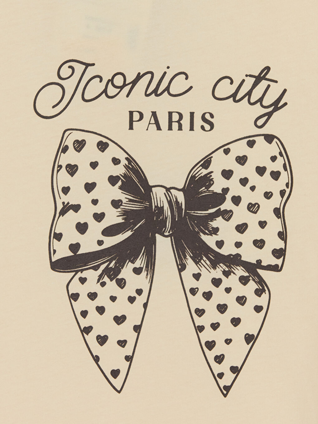 Sarı Bisiklet Yaka Fiyonk Baskılı Kız Çocuk Tişört-2