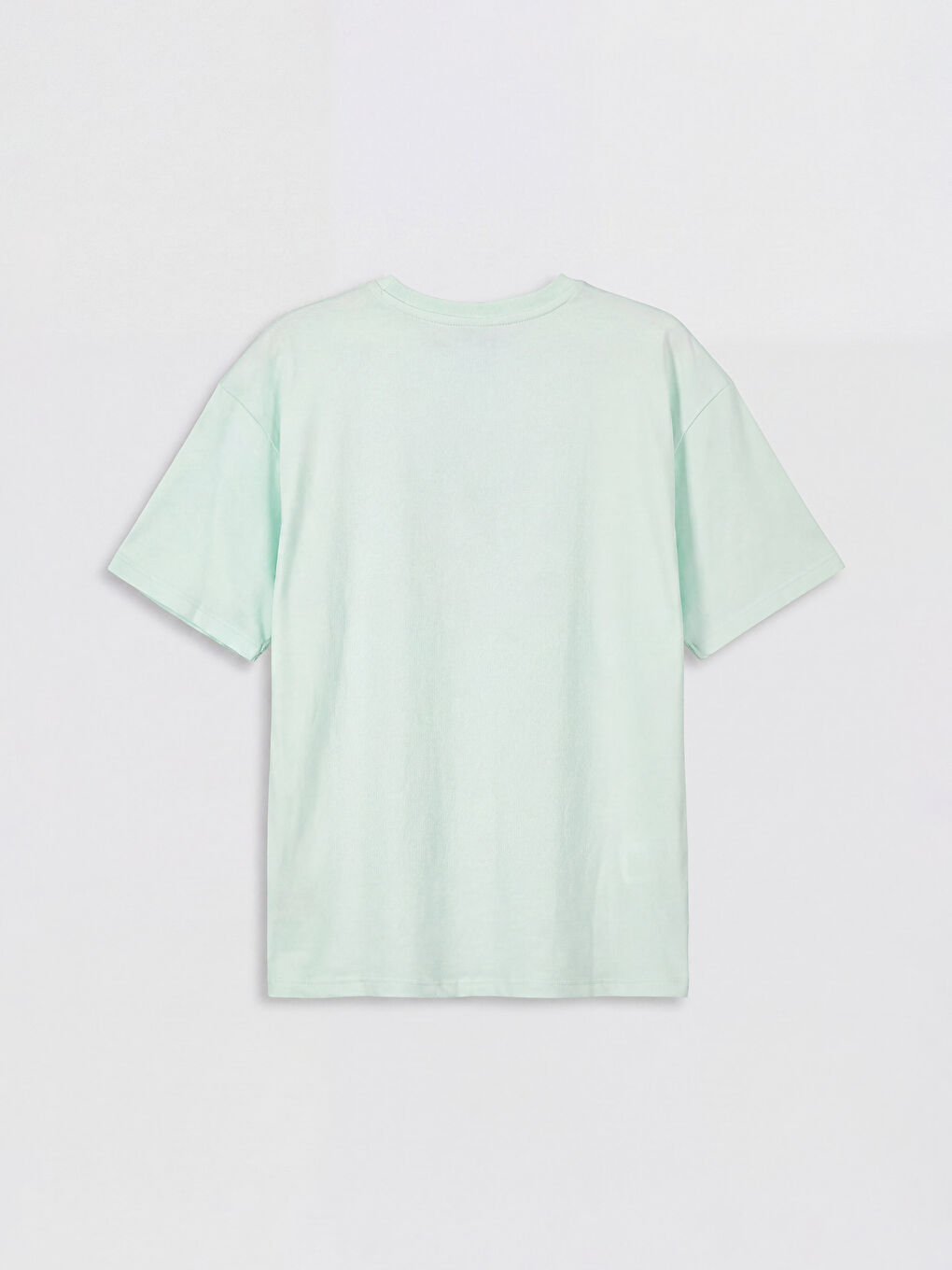 Yeşil Bisiklet Yaka Slogan Baskılı Kız Çocuk Tişört-1