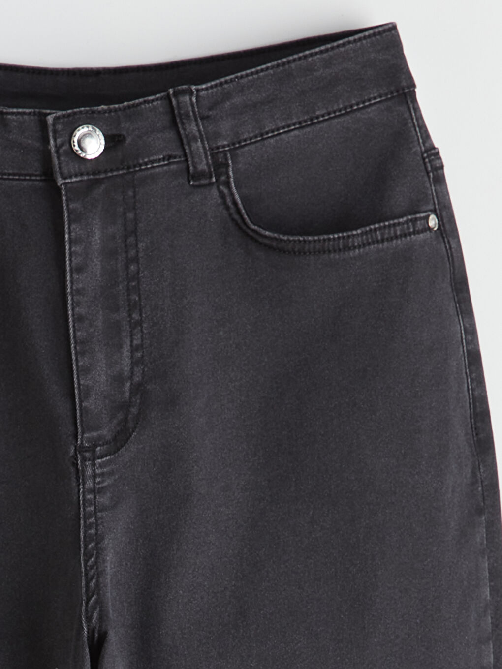 Siyah Straight Fit Kadın Jean Pantolon-6