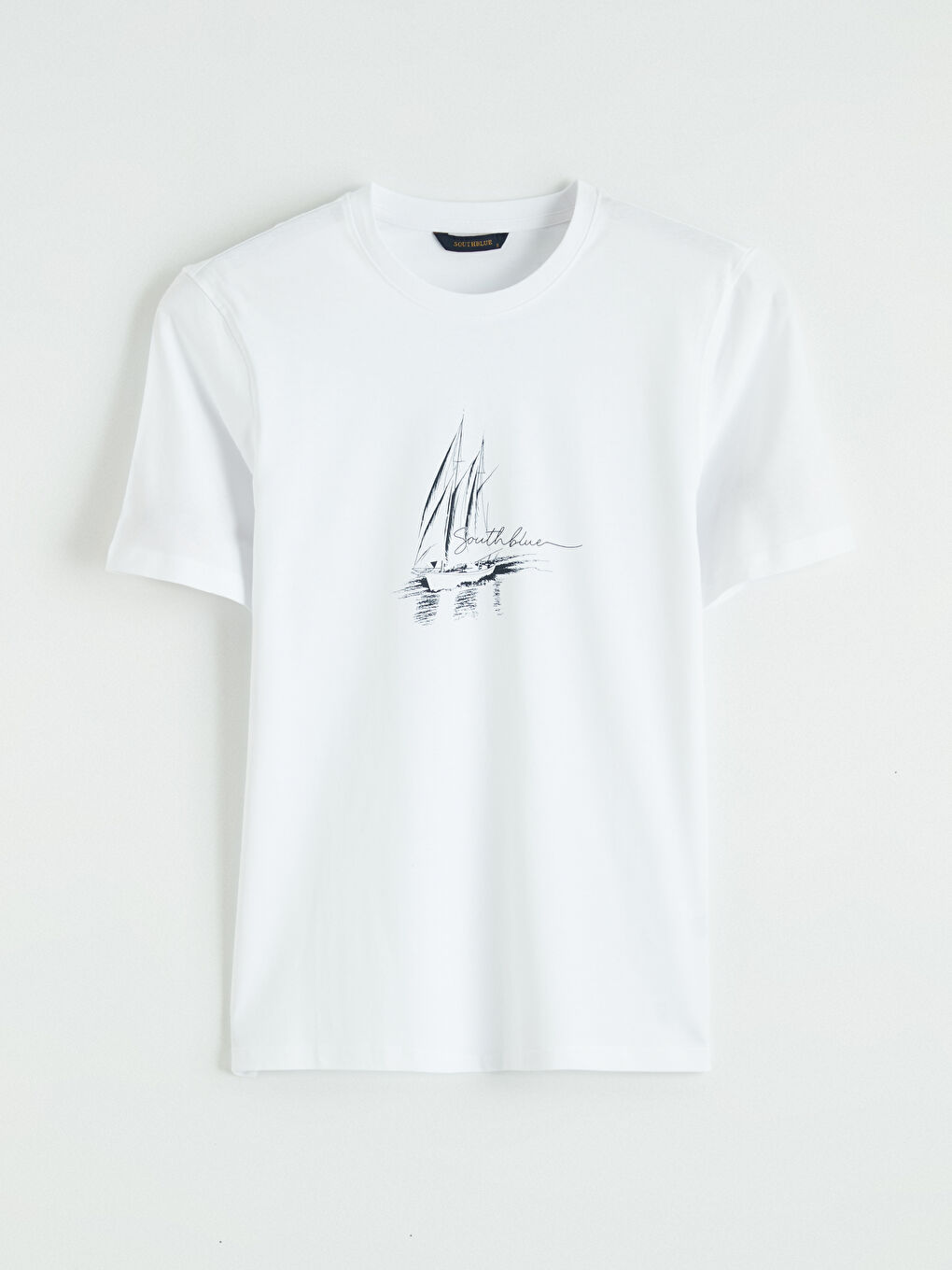 Crew Neck Printed Men's Knitted T-Shirt-4