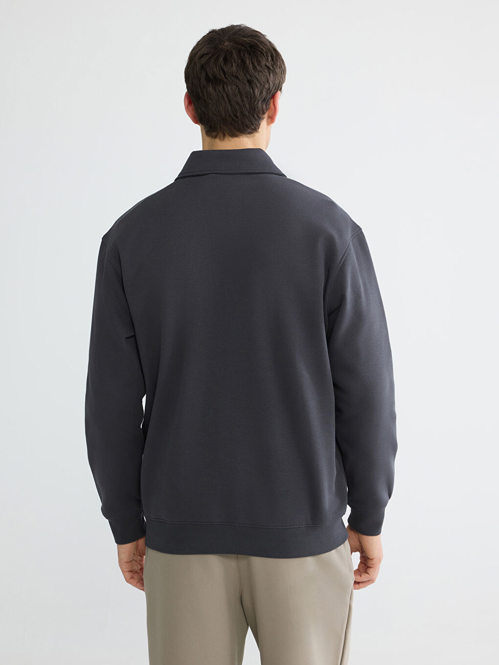 Men's Polo Collar Sweatshirt-3