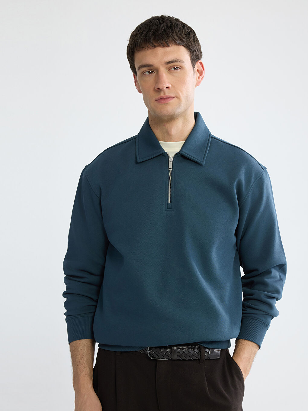 Men's Polo Collar Sweatshirt