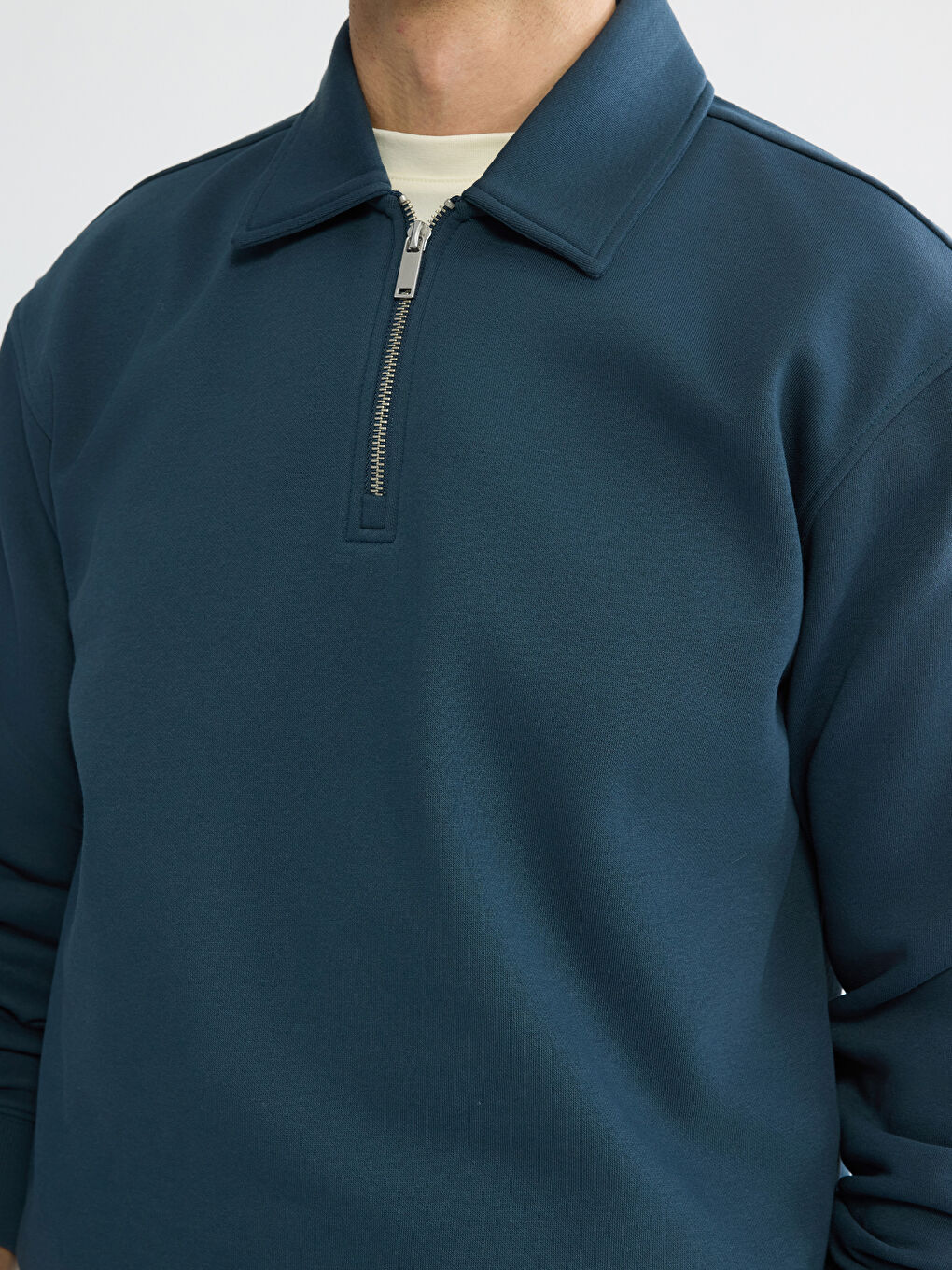 Men's Polo Collar Sweatshirt-2