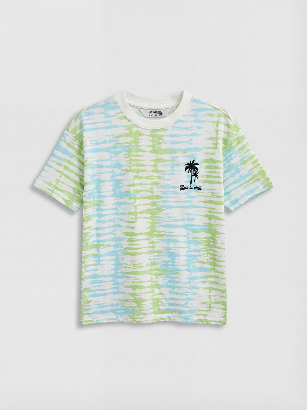 Crew Neck Patterned and Printed Boys' T-Shirt