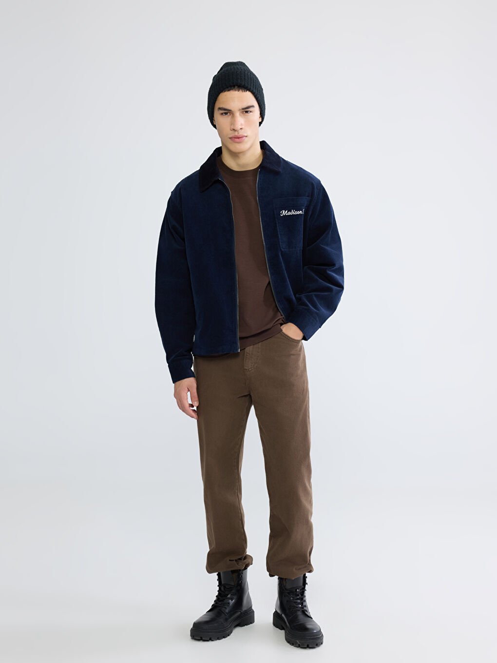 Loose Fit Velvet Men's Shirt Jacket-1