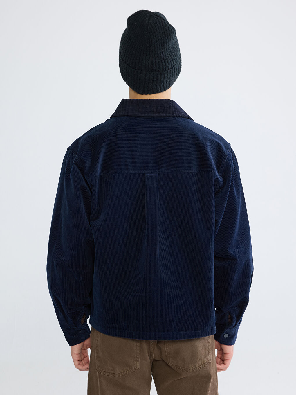 Loose Fit Velvet Men's Shirt Jacket-5