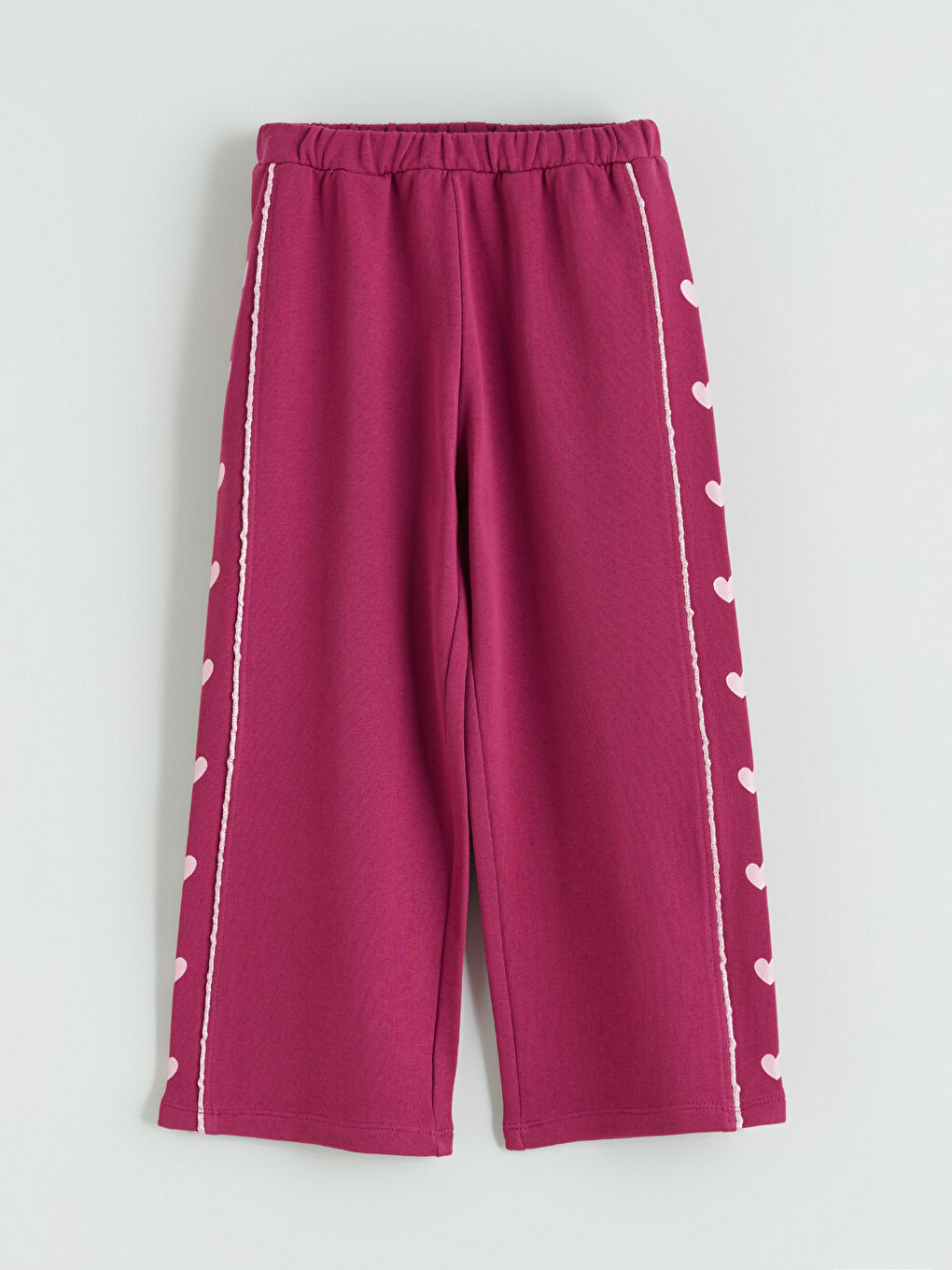 Široke pantalone za devojke sa printom srca.-2