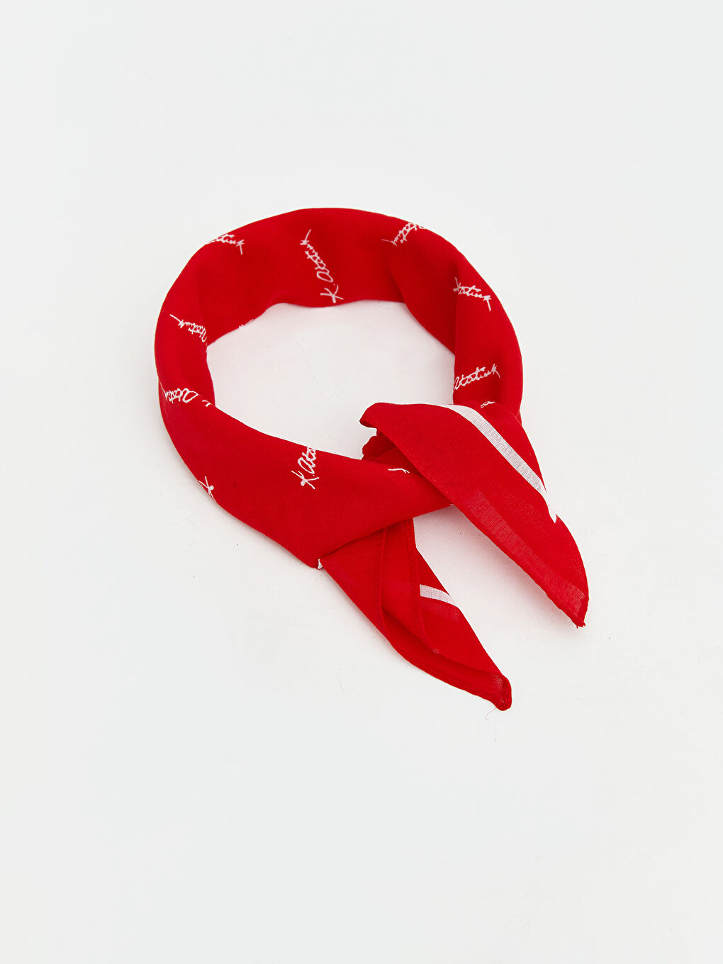 Kırmızı Atatürk Baskılı Erkek Çocuk Fular Bandana