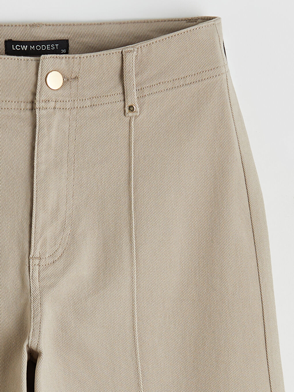 Женщины Бежевый Джинсы-5