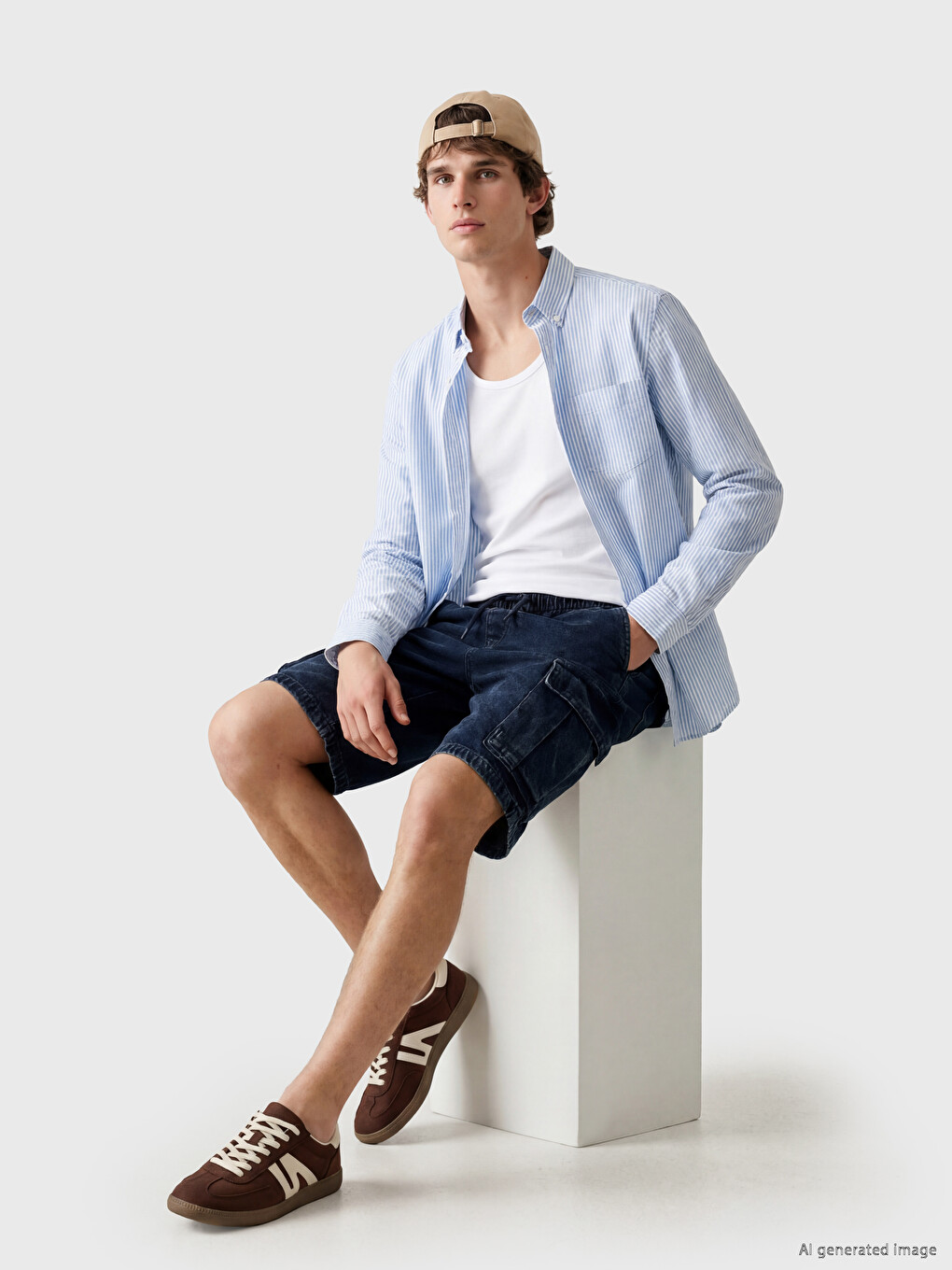 Man Indigo Denim Shorts-1