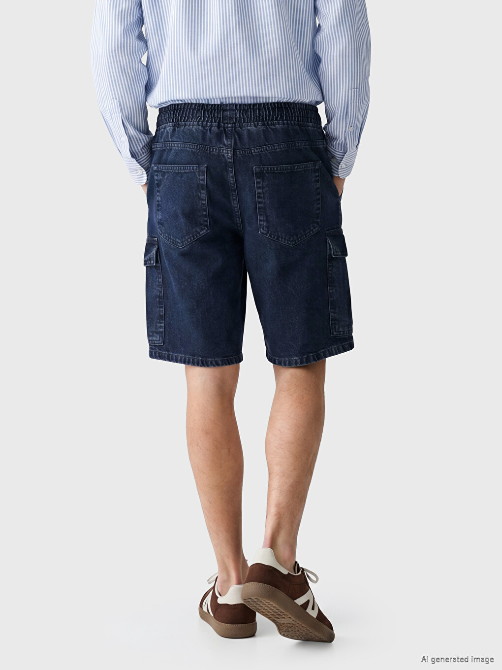 Man Indigo Denim Shorts-2