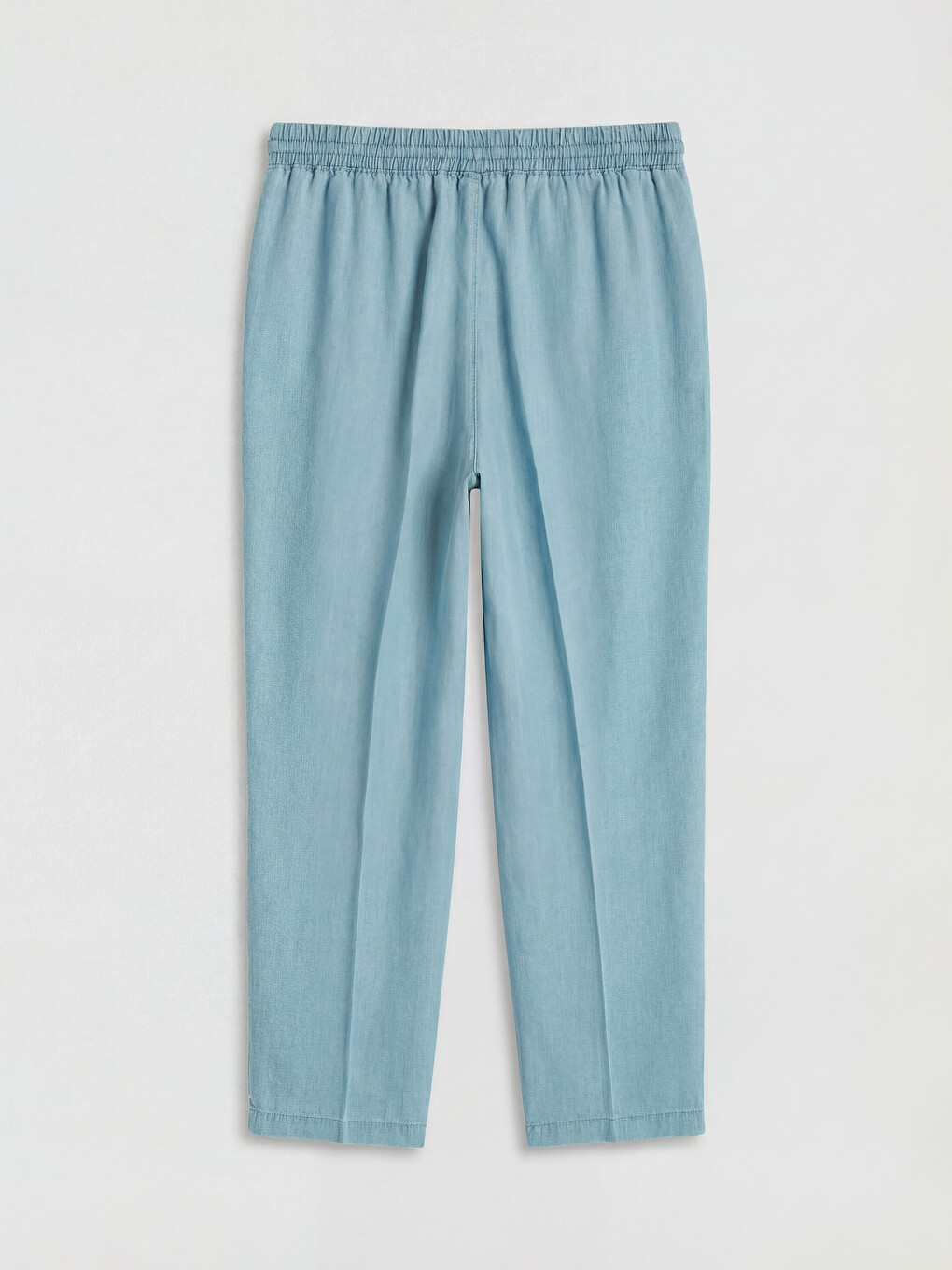 İndigo Beli Lastikli Mom Fit Kadın Jean Pantolon-5
